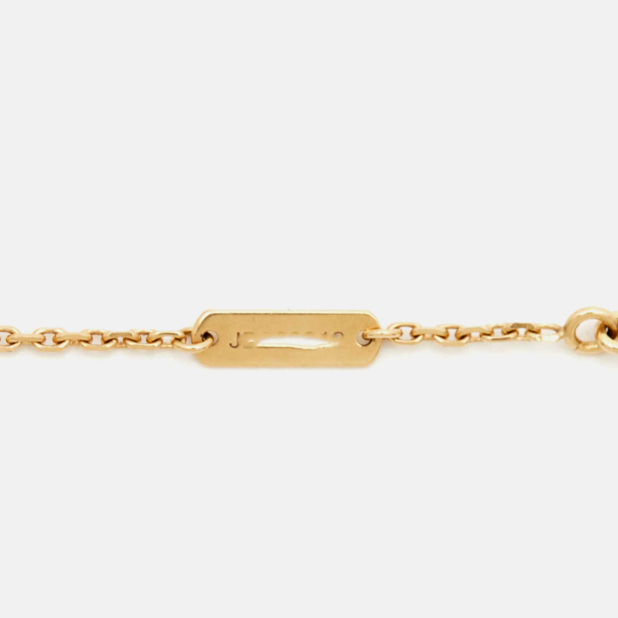 Van Cleef & Arpels Vintage Alhambra Guilloche 18k Yellow Gold Necklace