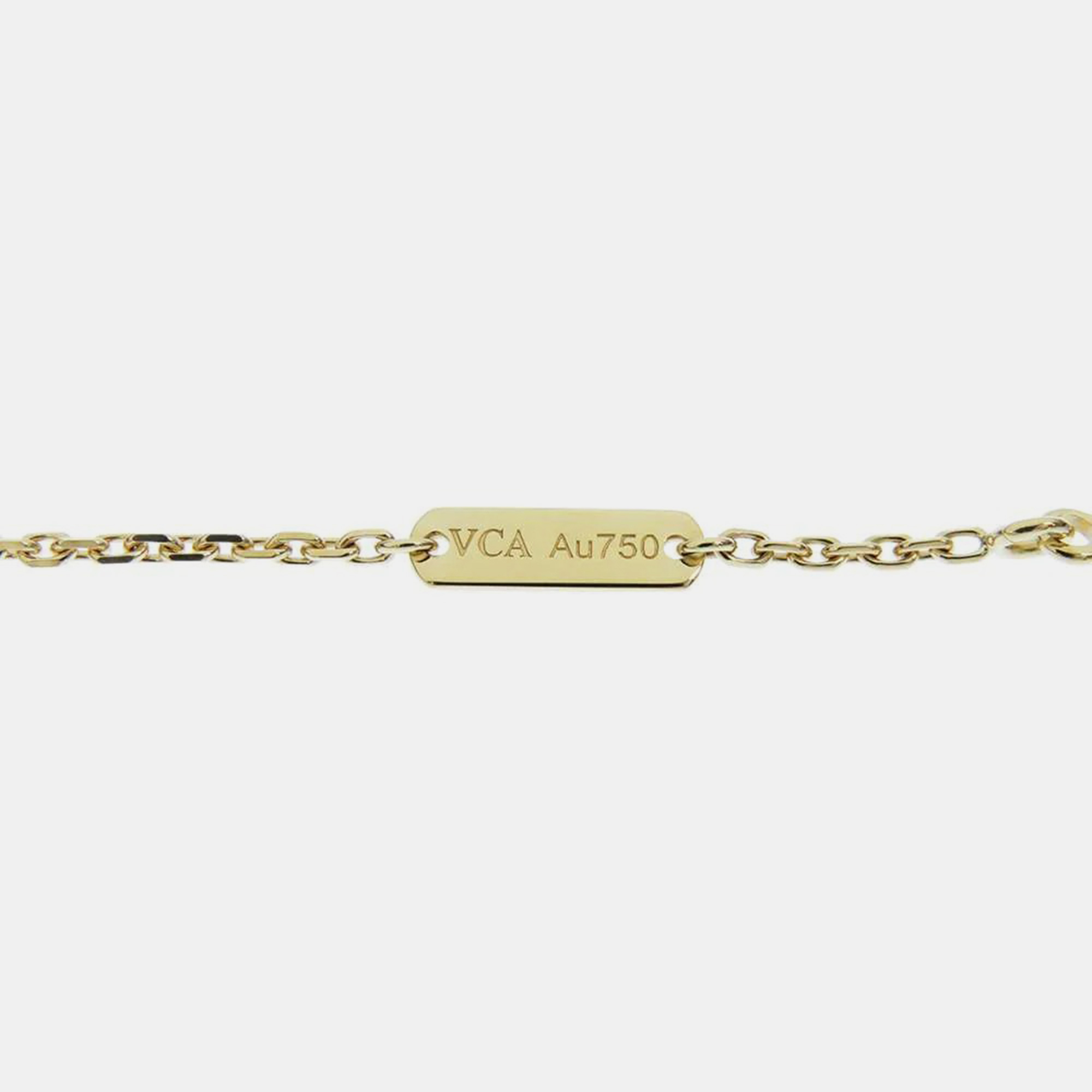 Van Cleef & Arpels 18 K Yellow Gold Vintage Alhambra Guilloch Pendant Necklace