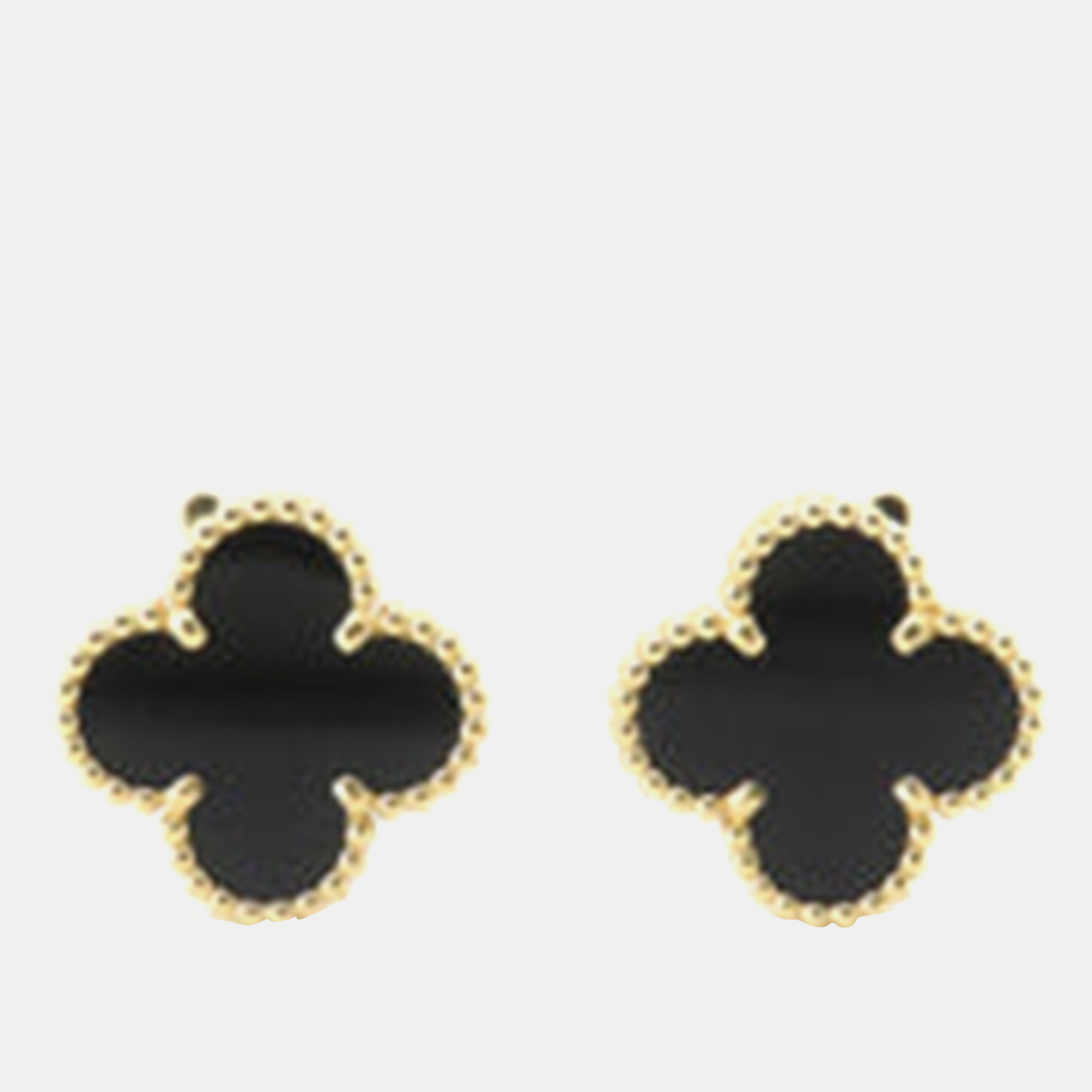 Van Cleef & Arpels 18K Yellow Gold and Onyx Vintage Alhambra Stud Earrings
Van Cleef & Arpels 18K Yellow Gold and Onyx Vintage Alhambra Stud Earrings