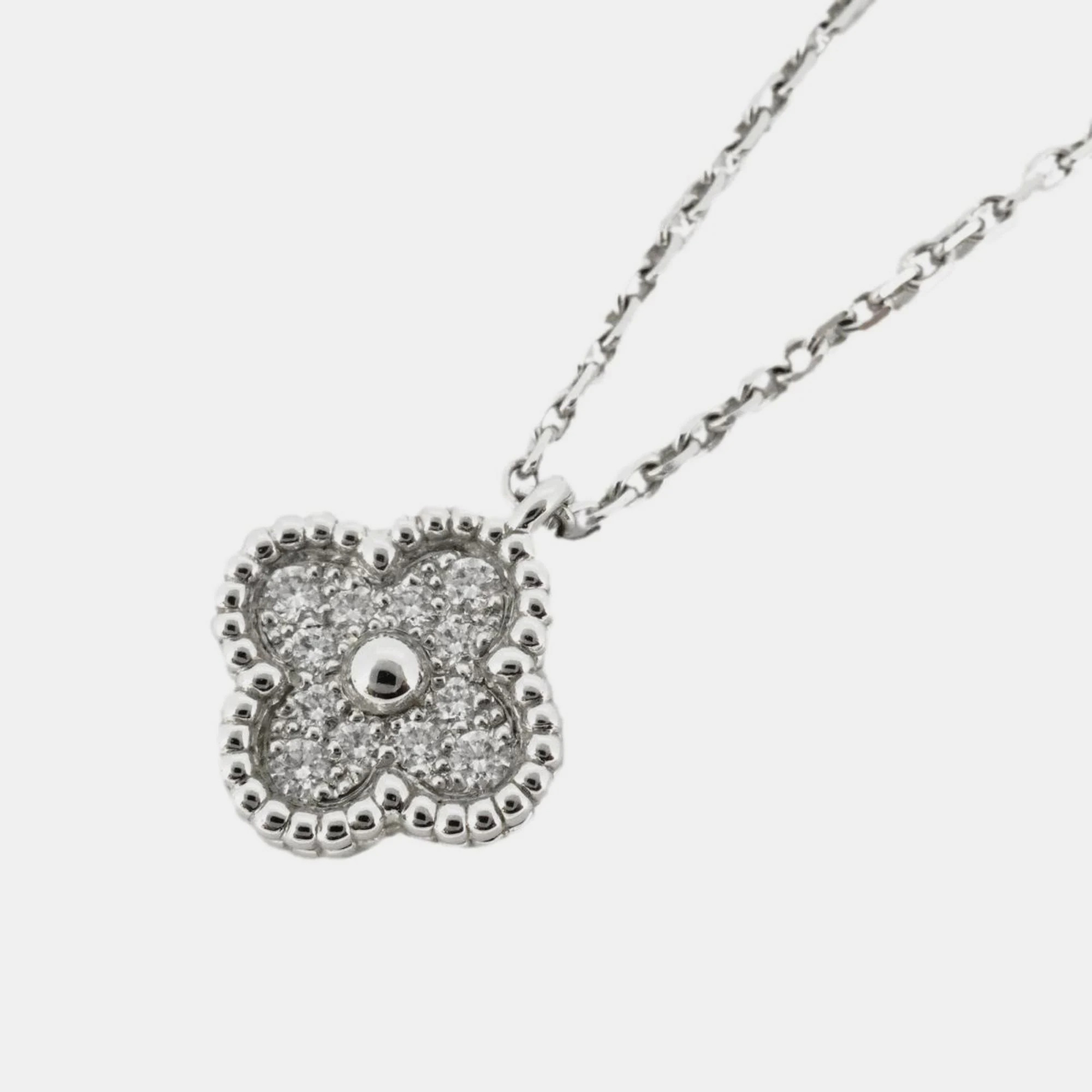 Van Cleef & Arpels 18K White Gold and Diamond Sweet Alhambra Pendant Necklace
Van Cleef & Arpels 18K White Gold and Diamond Sweet Alhambra Pendant Necklace