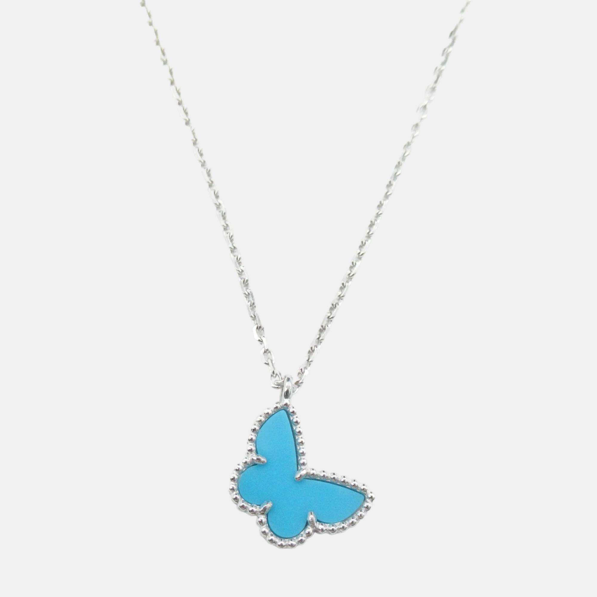Van Cleef & Arpels 18K White Gold Sweet Alhambra Butterfly Pendant Necklace
Van Cleef & Arpels 18K White Gold Sweet Alhambra Butterfly Pendant Necklace
