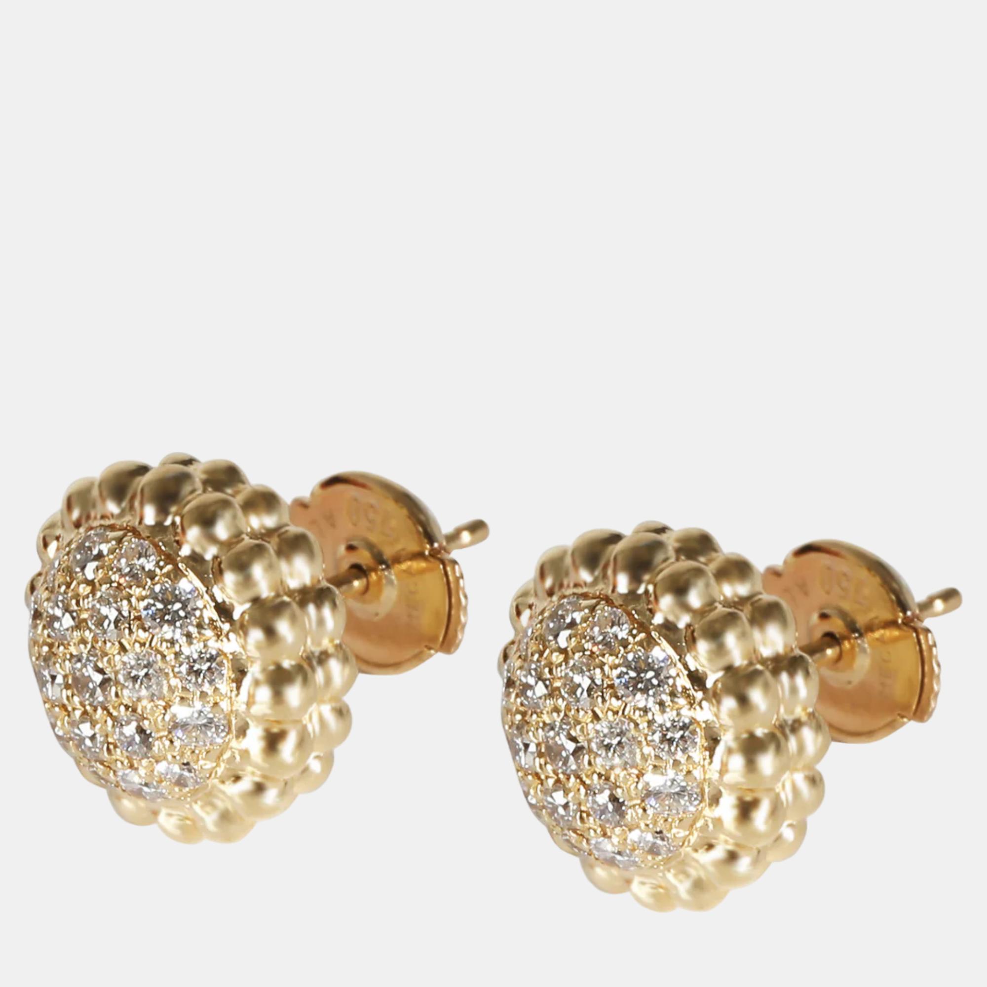 Van Cleef & Arpels 18k Yellow Gold Perlee Earrings