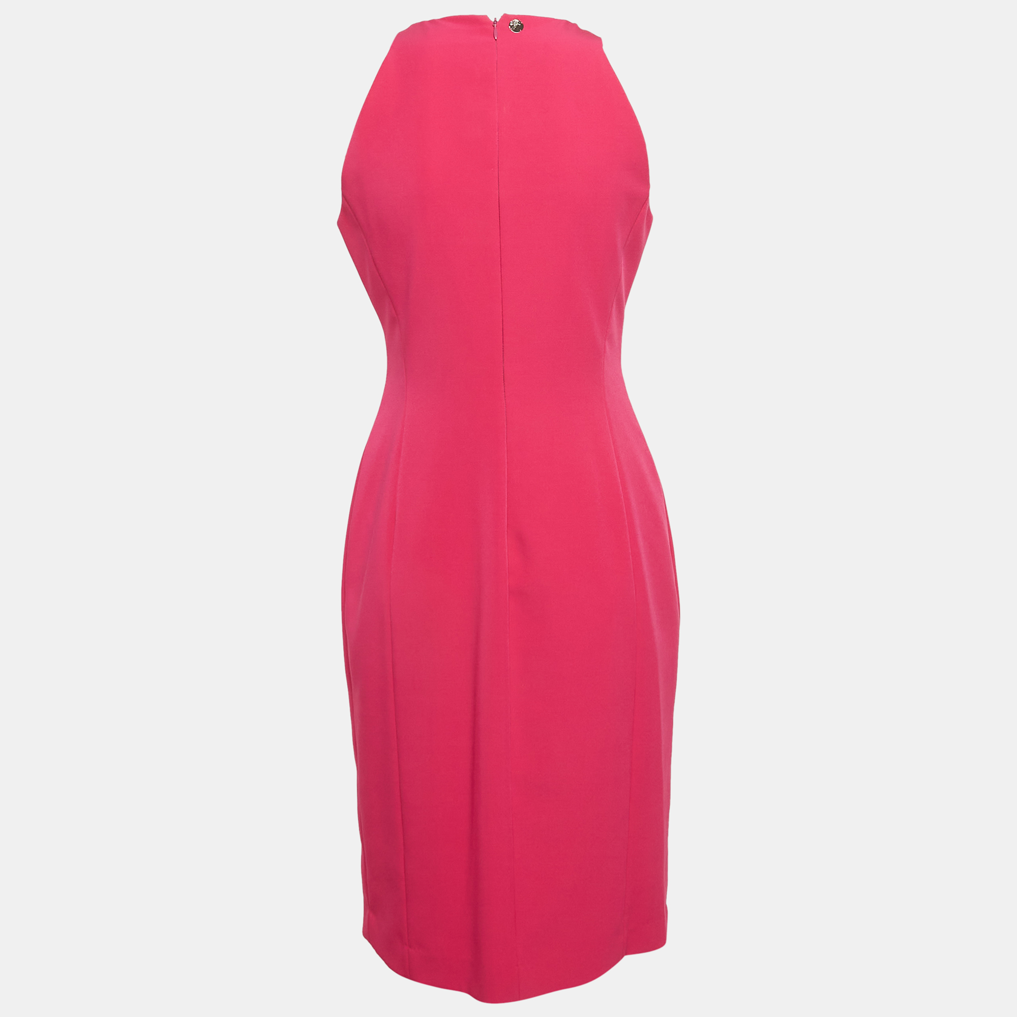 Versace Collection Pink Crepe Embellished Sheath Dress M