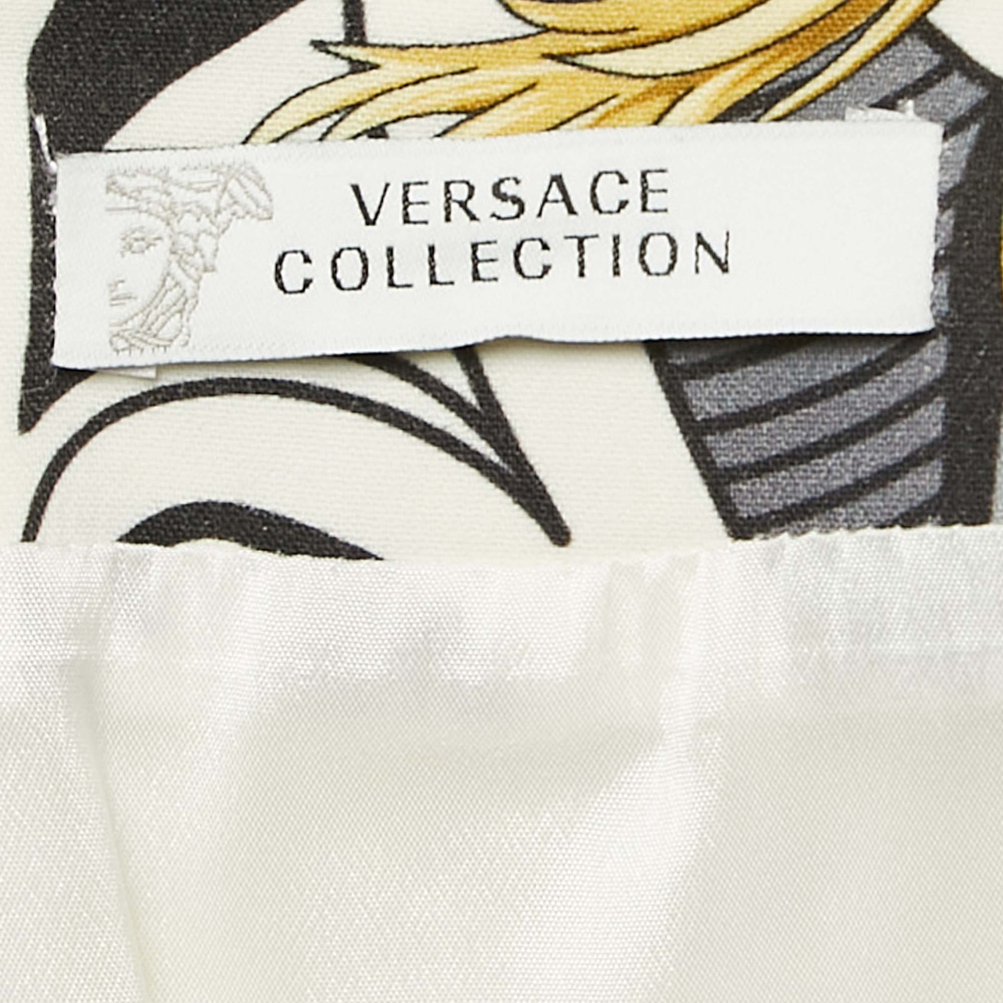 Versace Collection Multicolor Floral Print Cotton Pencil Skirt M