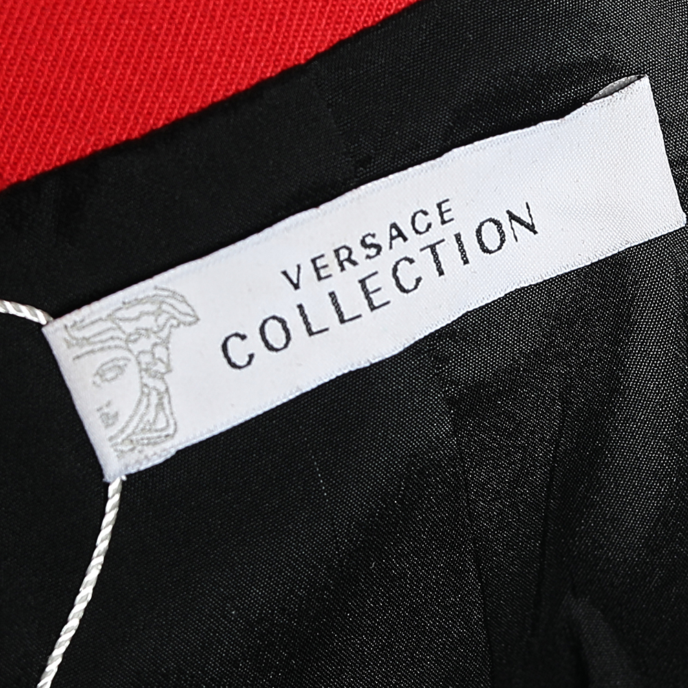 Versace Collection Red Twill Double Breasted Blazer S
