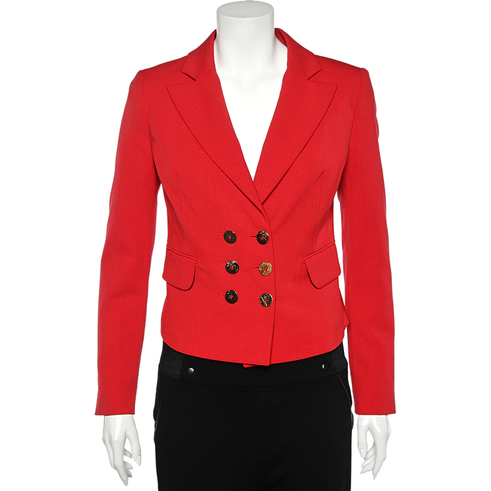 

Versace Collection Red Twill Double Breasted Blazer