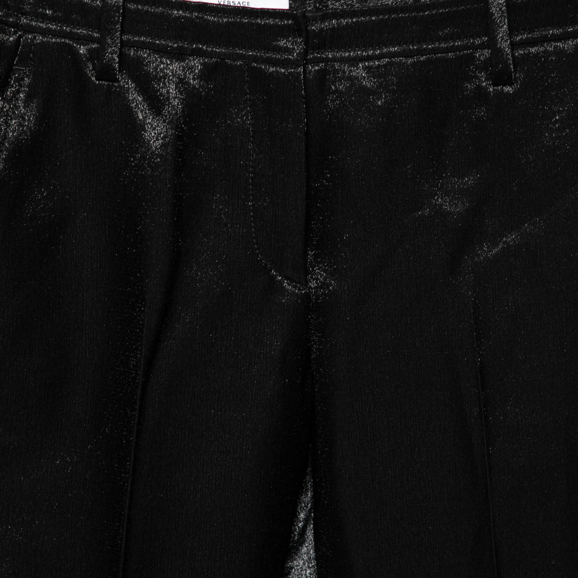 Versace Collection Black Textured Wool Pants S