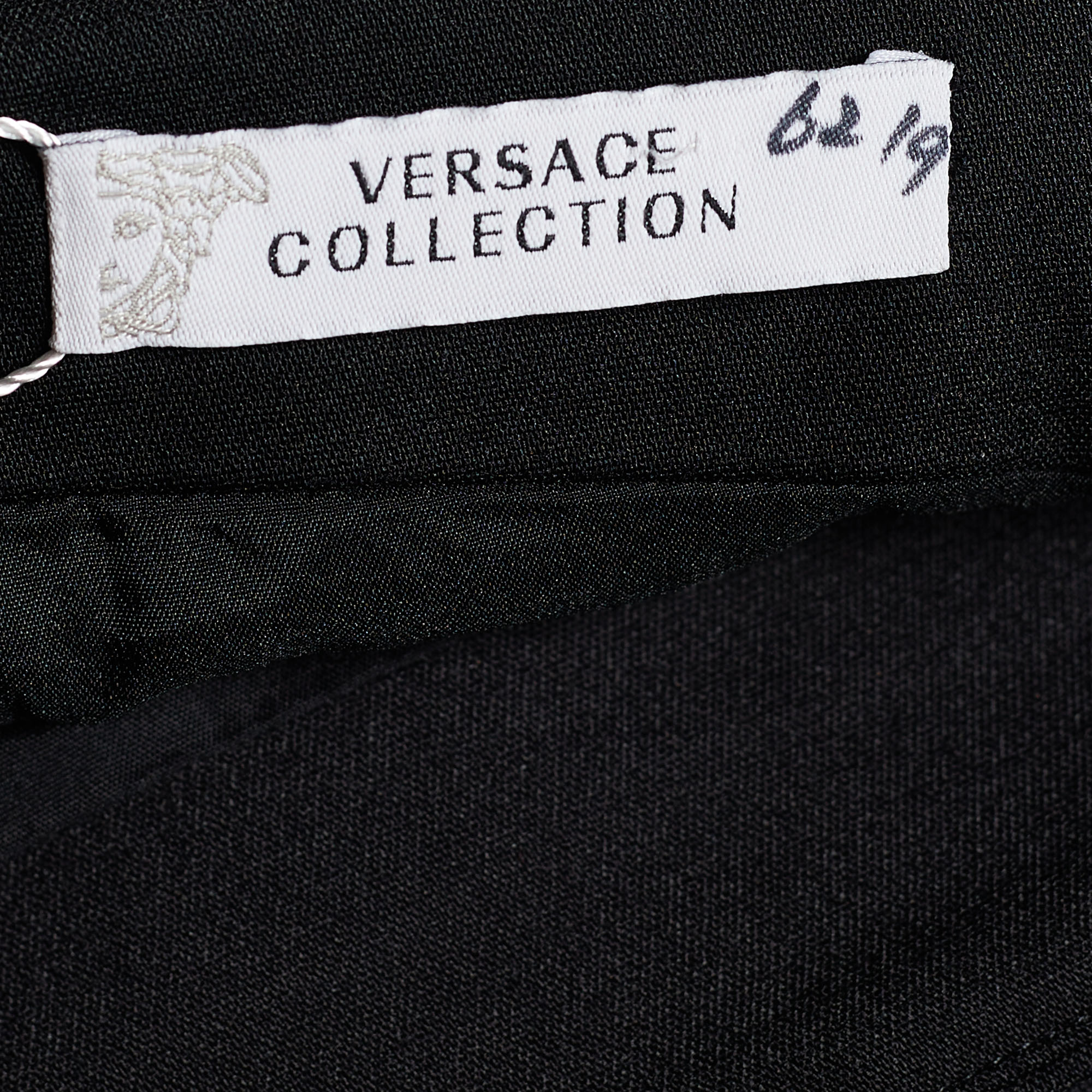 Versace Collection Black Cotton Knit Pencil Skirt L