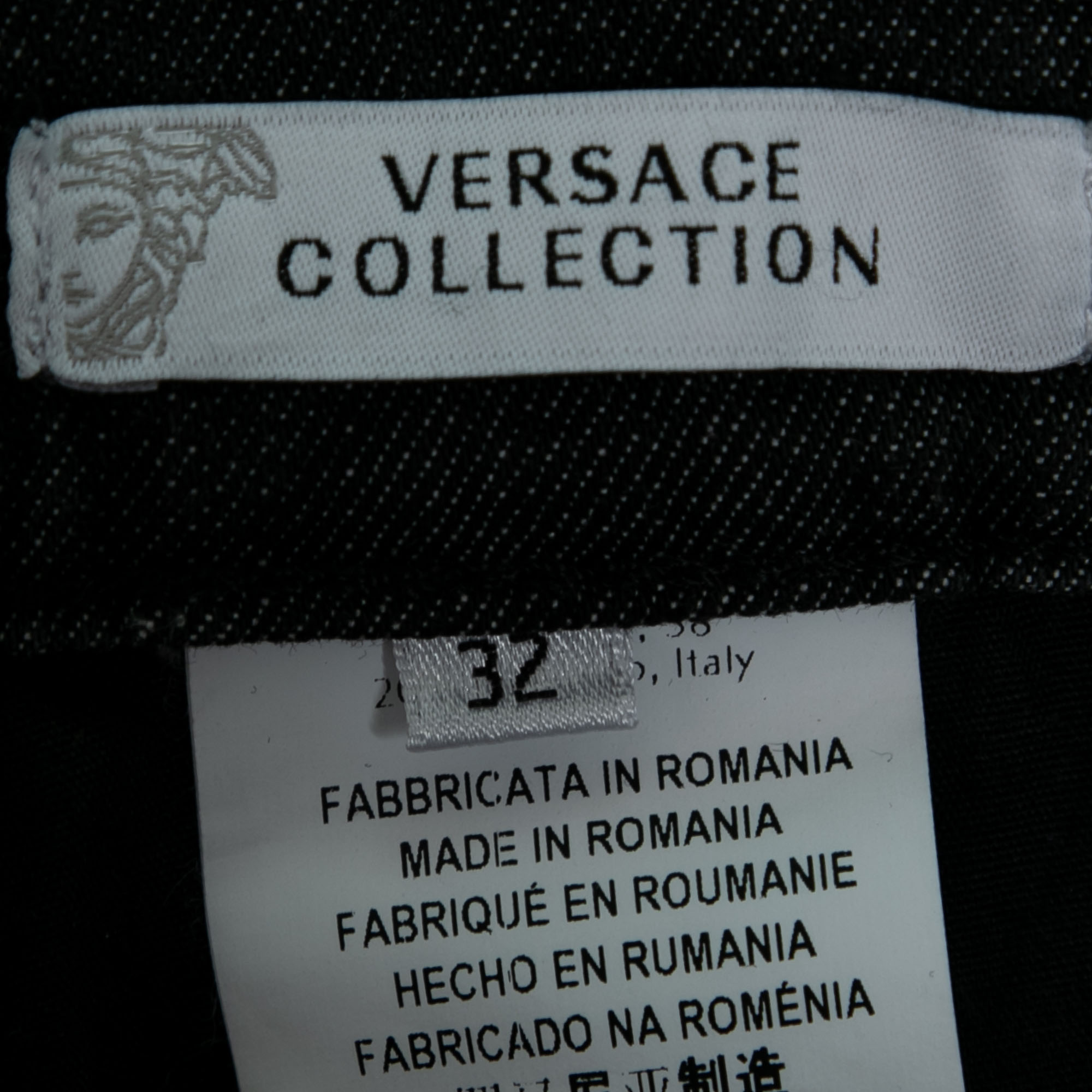 Versace Collection Charcoal Grey Denim Straight Leg Jeans M Waist 32