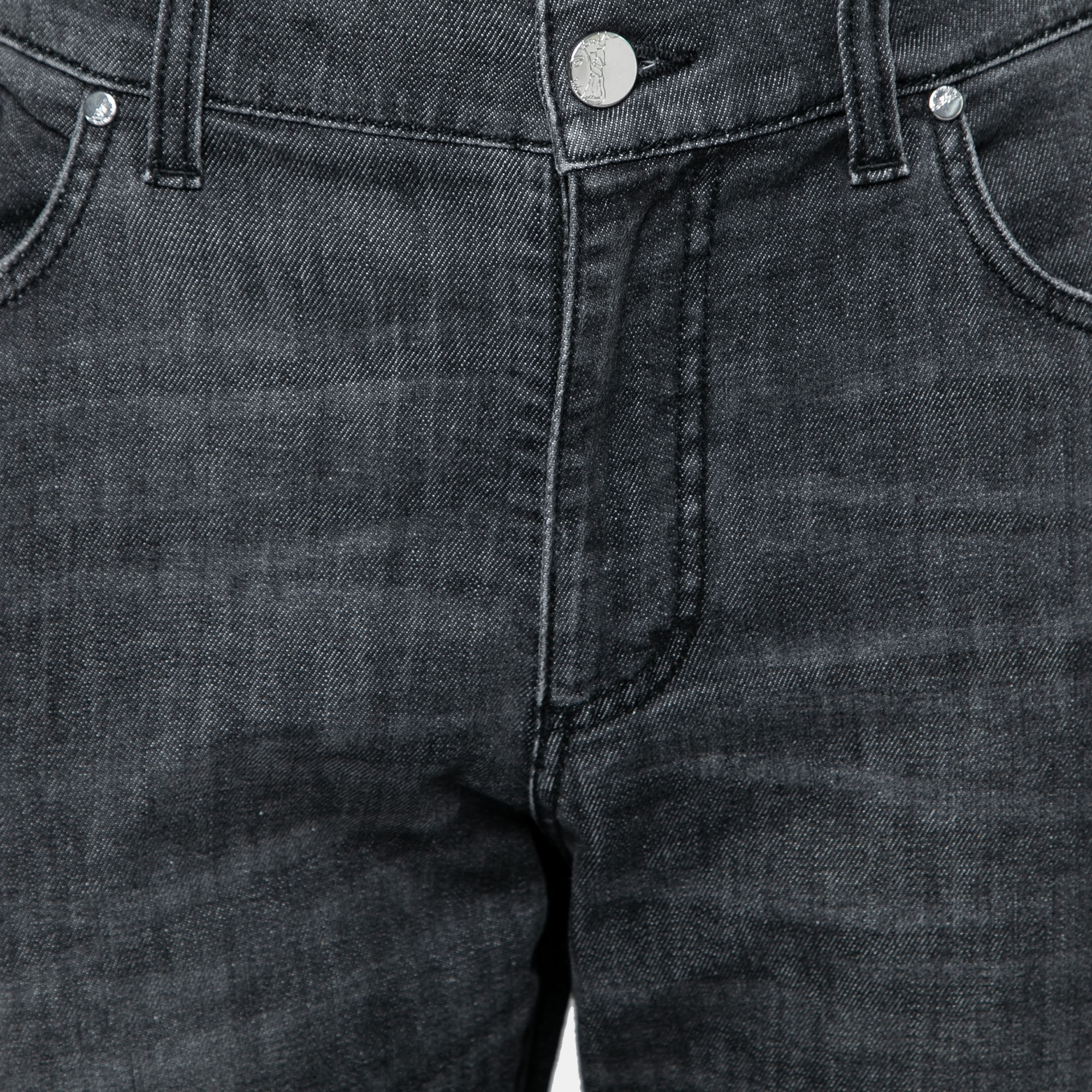 Versace Collection Charcoal Grey Denim Straight Leg Jeans M Waist 32