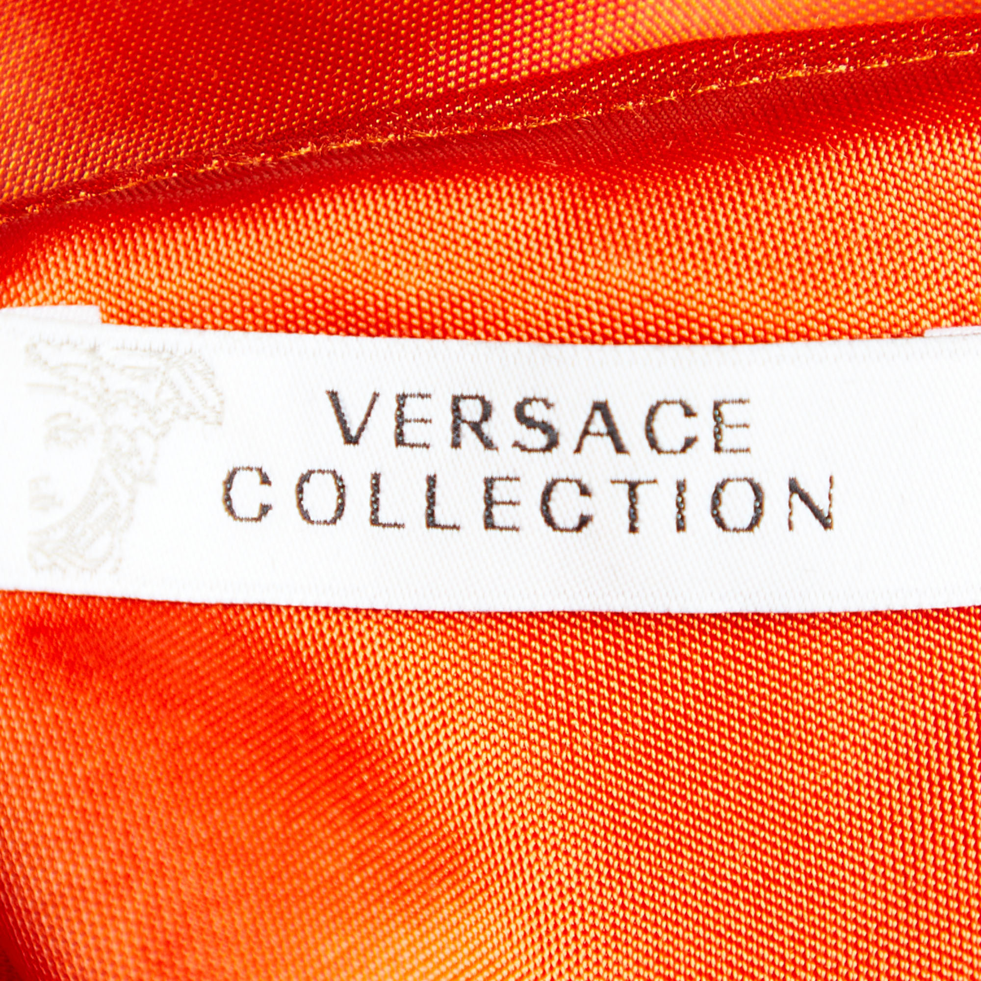 Versace Collection Multicolor Printed Silk & Jersey Hi-Low Hem Top S