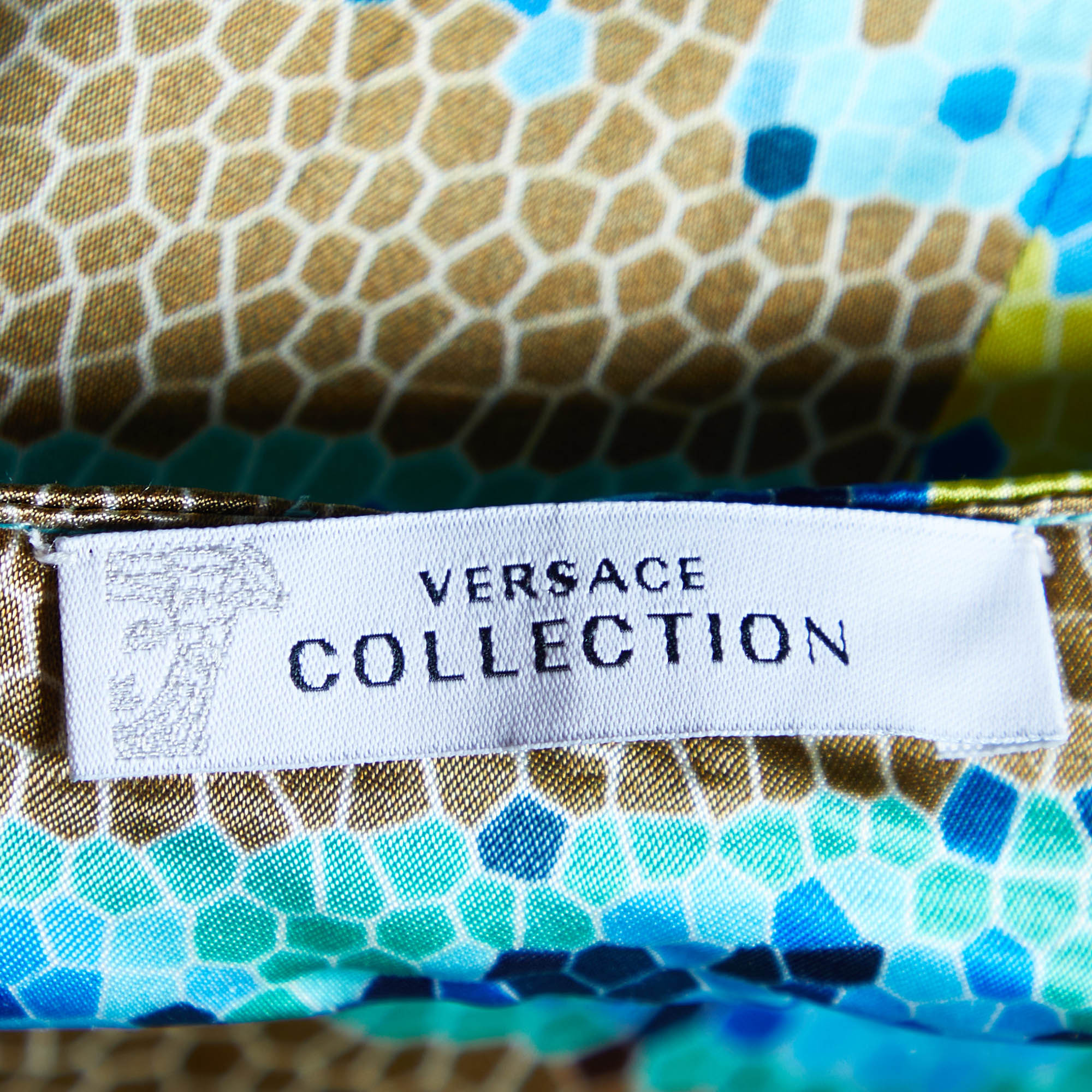 Versace Collection Multicolor Jersey Boat Neck Shift Dress M