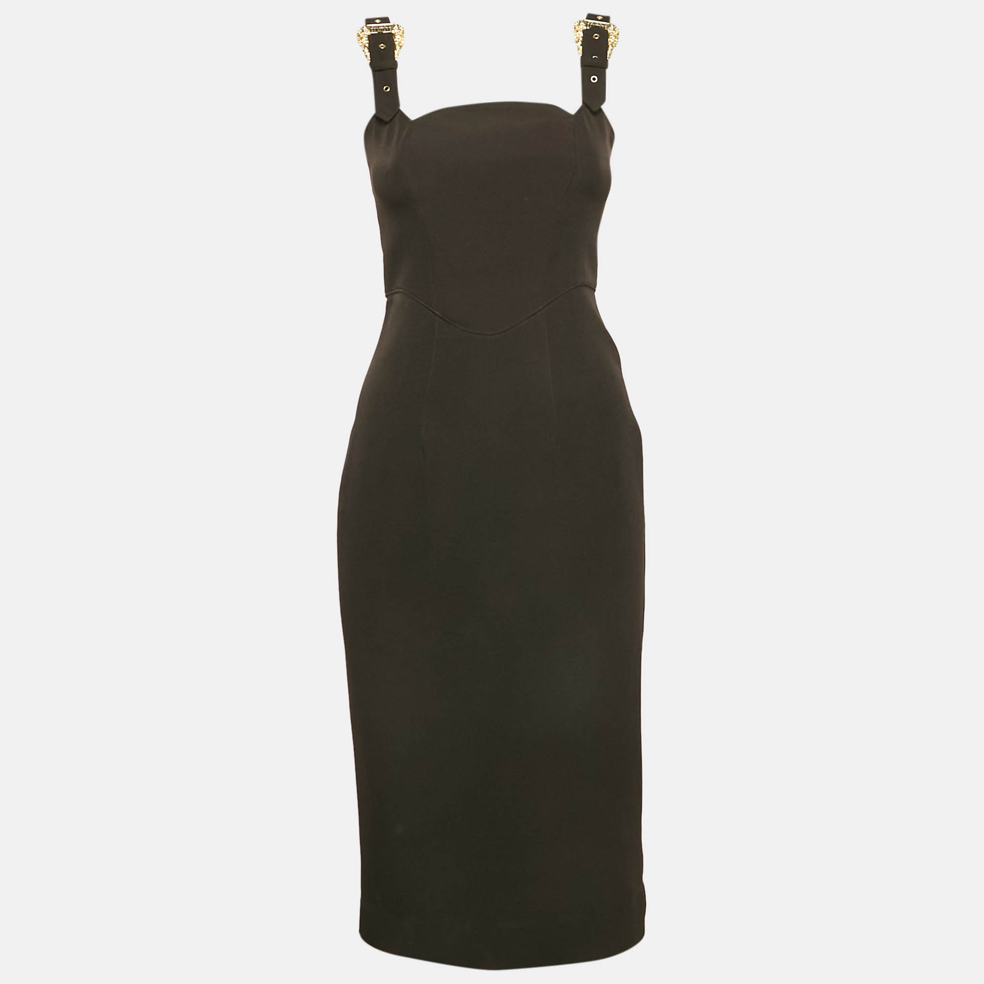 Versace Jeans Couture Black Crepe Buckle Detail Sleeveless Dress S
Versace Jeans Couture Black Crepe Buckle Detail Sleeveless Dress S