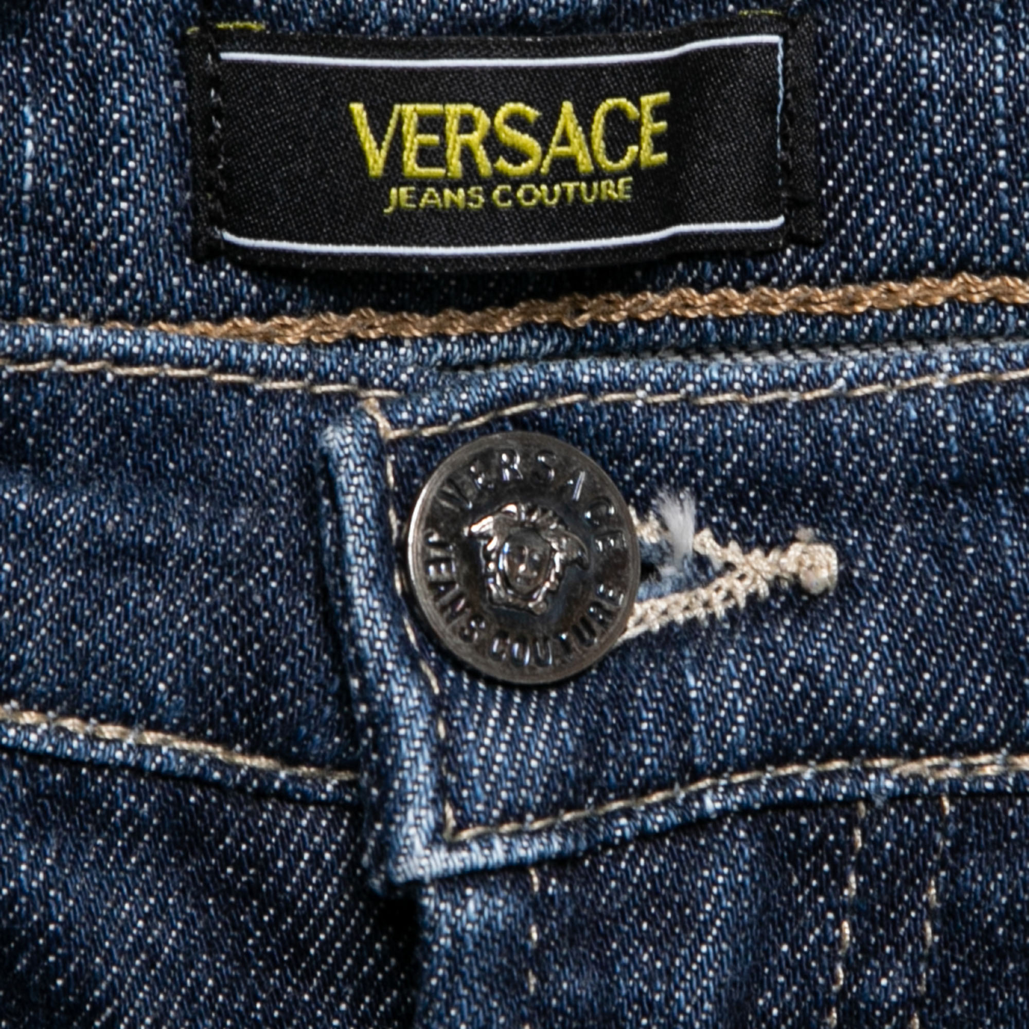 Versace Jeans Couture Blue Denim Tapered Leg Jeans S Waist 28