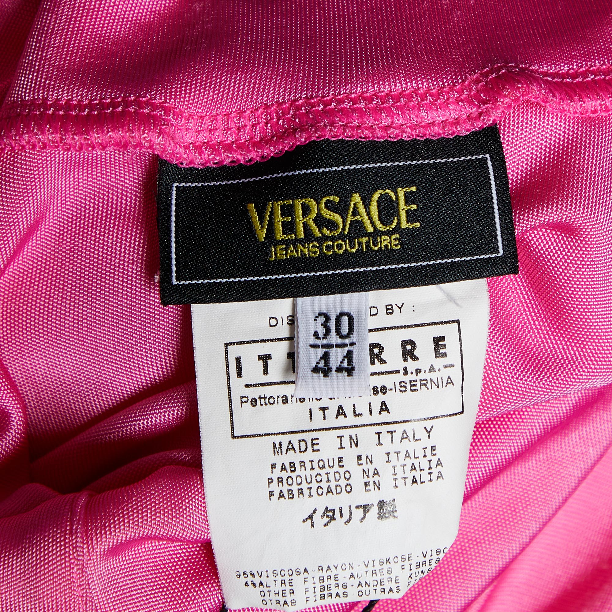 Versace Jeans Couture Pink Jersey Asymmetric Hem Dress M