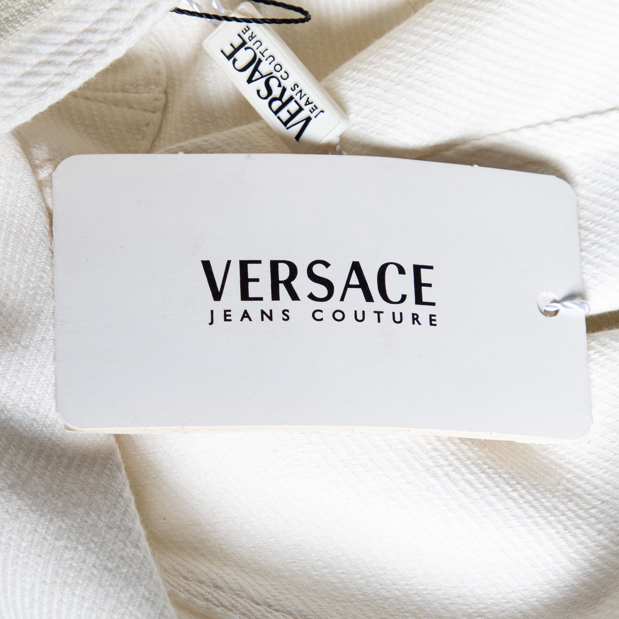 Versace Jeans Couture White Denim Knee Length Skirt M