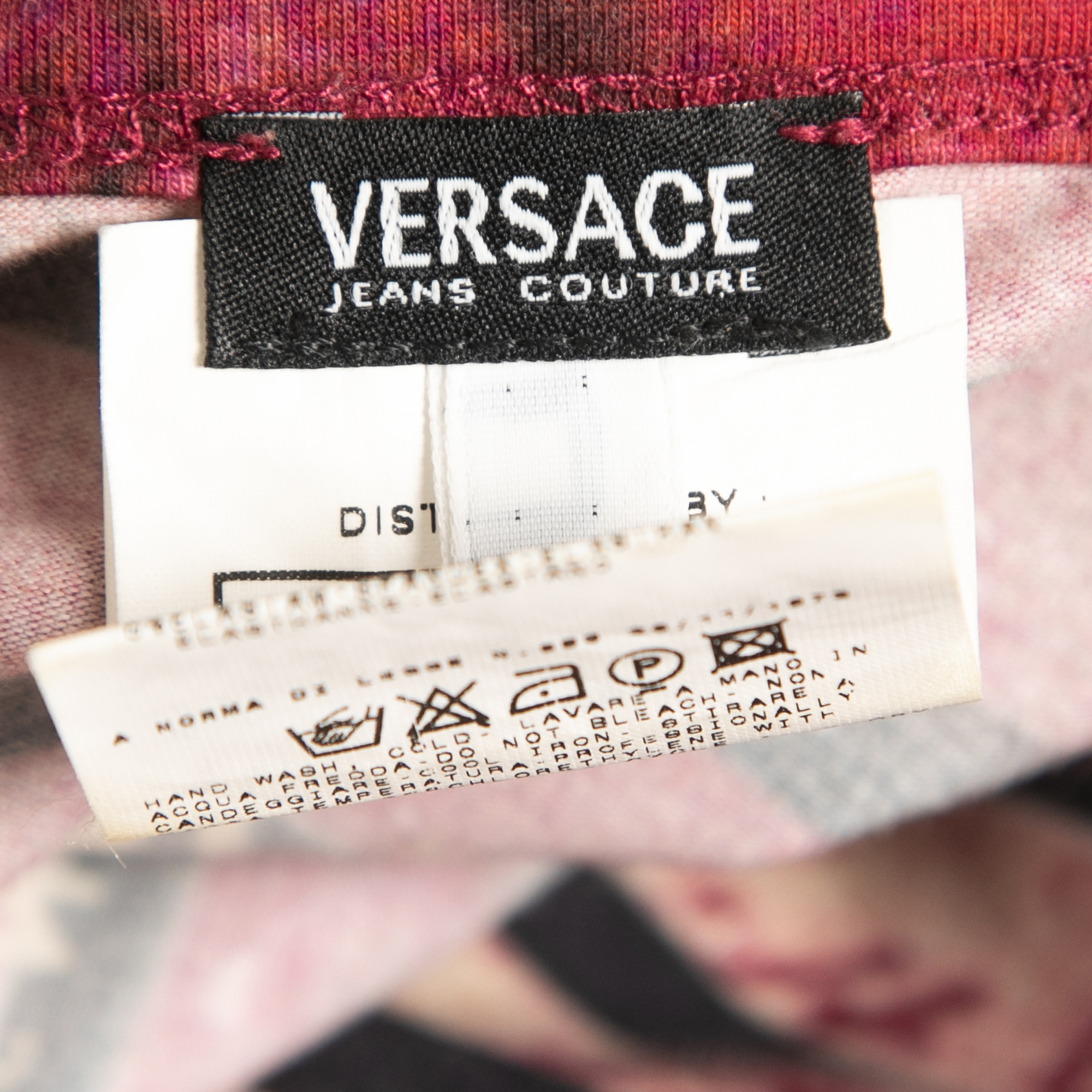 Versace Jeans Couture Pink All-Over Print Stretch Cotton Short Sleeve T-Shirt L