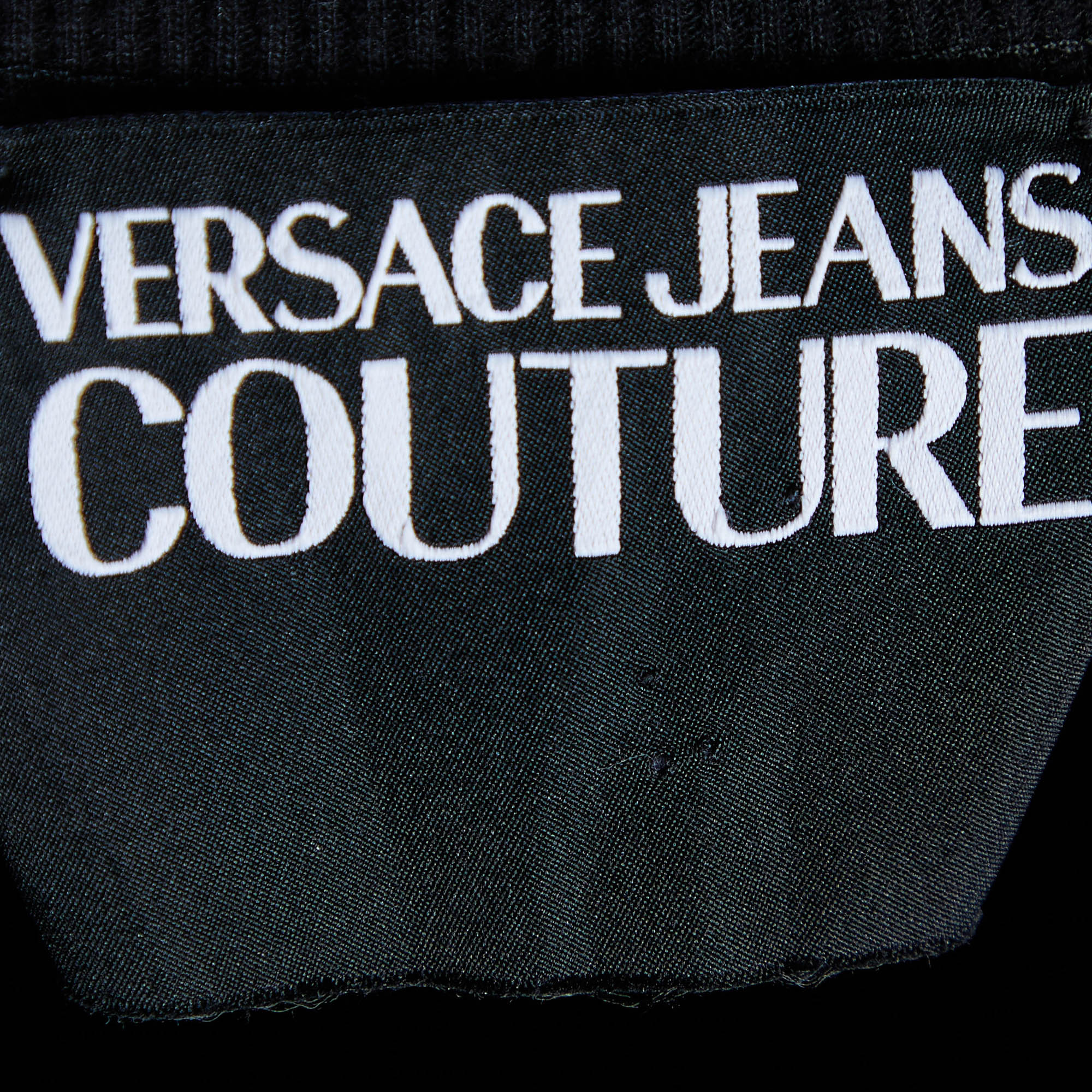 Versace Jeans Couture Black Cotton Knit & Contrast Detail Sweatshirt S