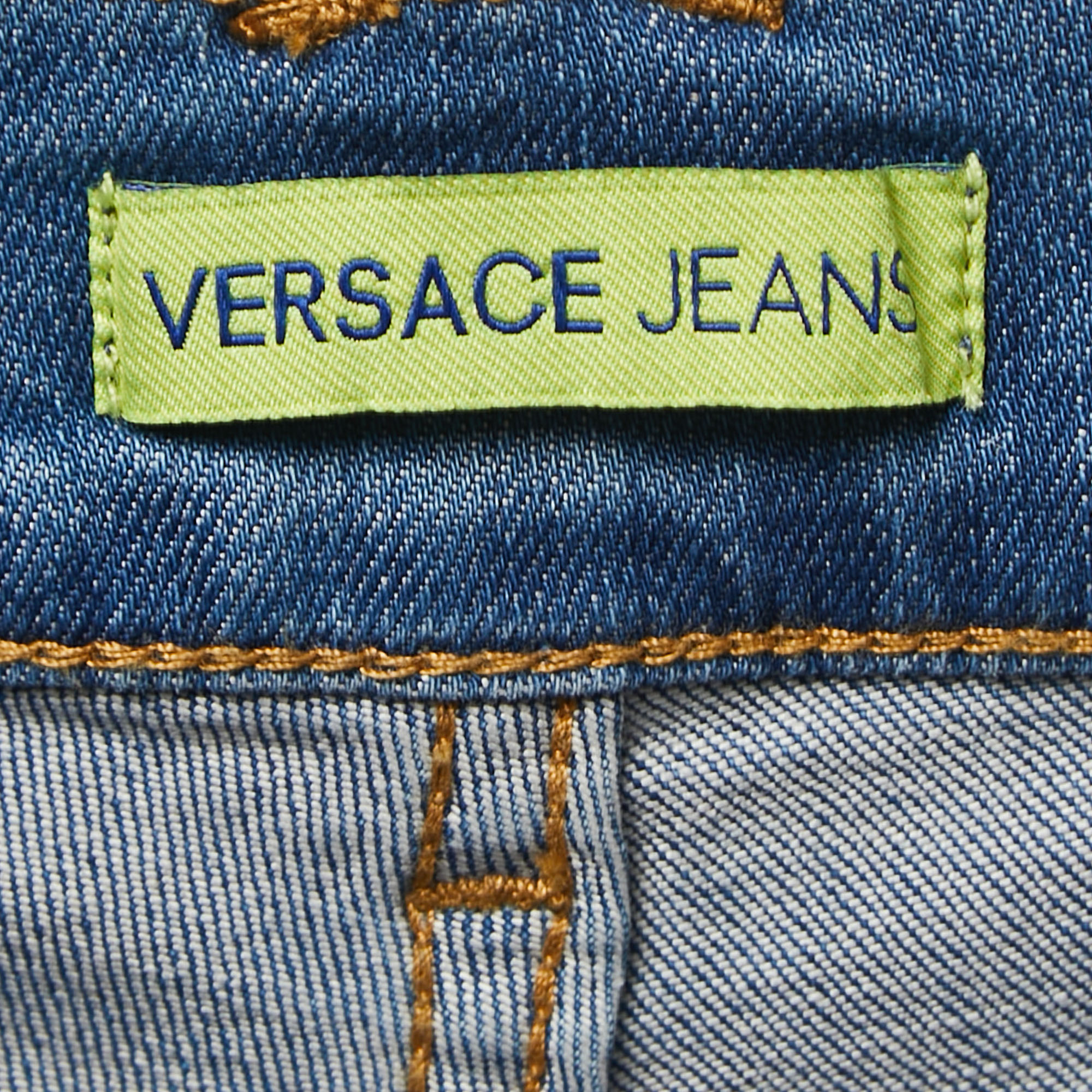 Versace Jeans Blue Washed Denim Skinny Jeans S Waist 28