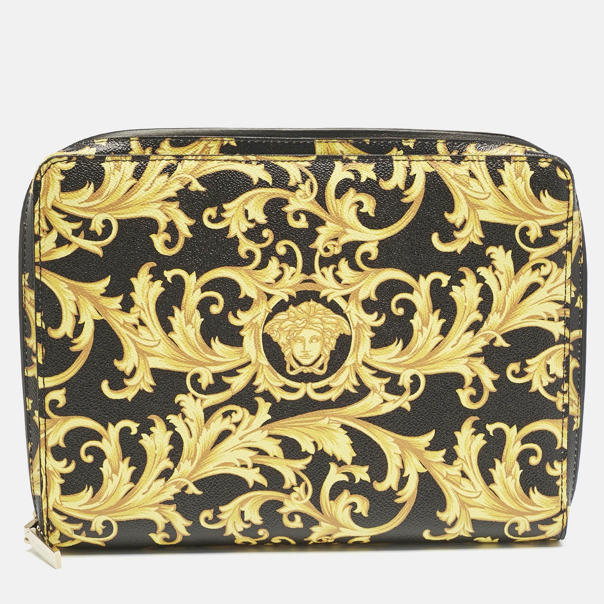 Versace Black/Yellow Leather Baroque Printed Zip Around iPad Case
Versace Black/Yellow Leather Baroque Printed Zip Around iPad Case