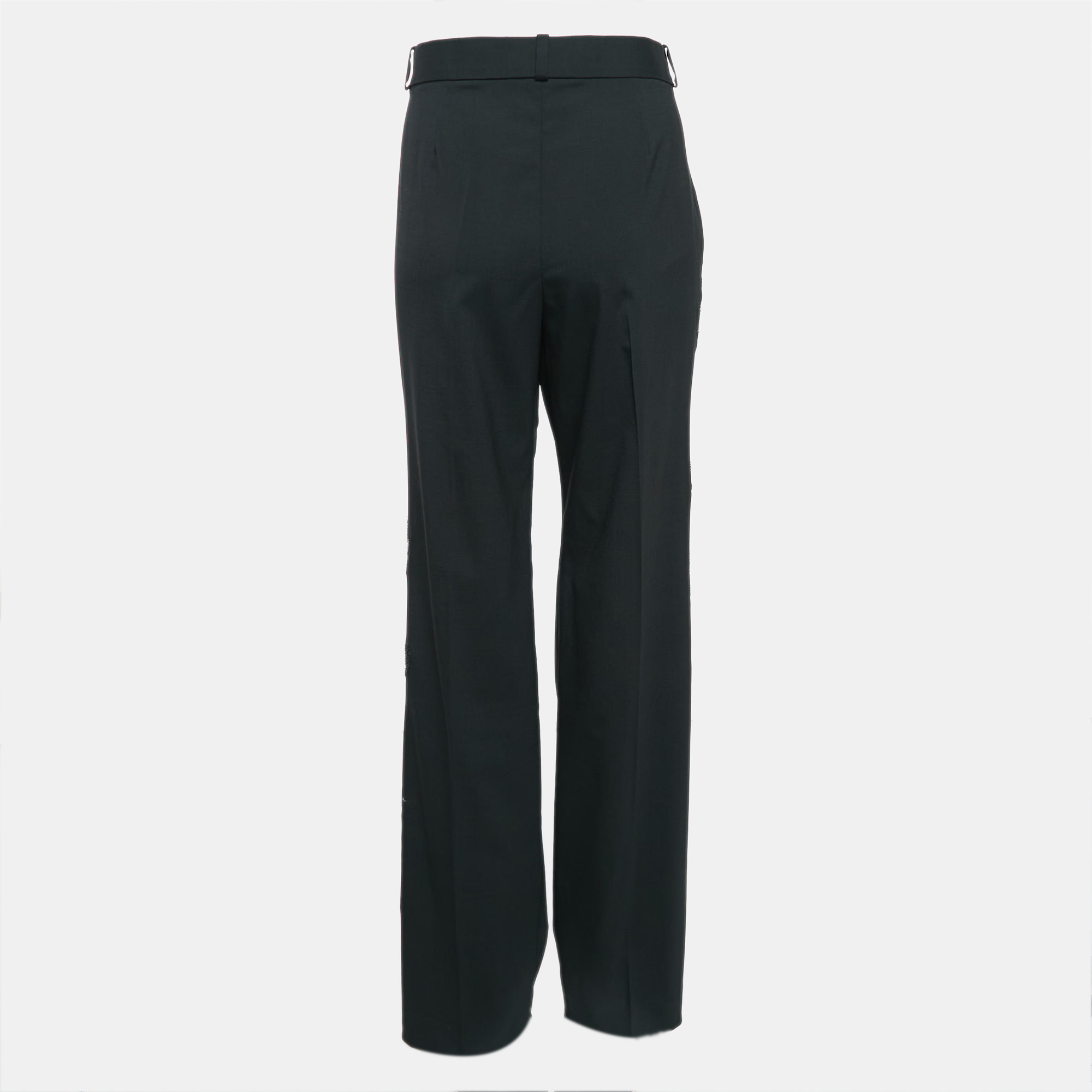 Versace Black Cut-Out Embellished Cotton Trousers M