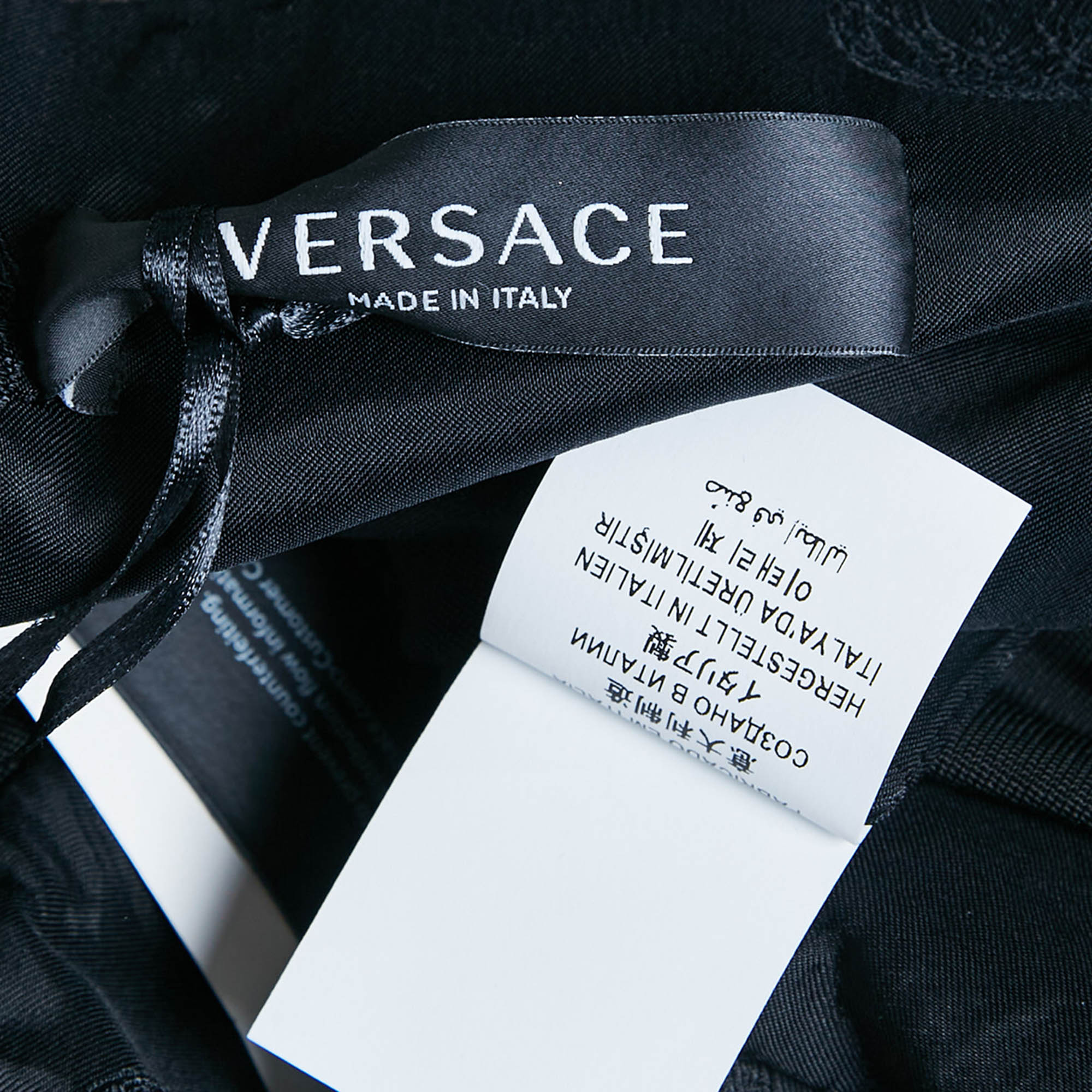 Versace Black Leather And Jersey Zip-Up Bodycon Mini Dress XS