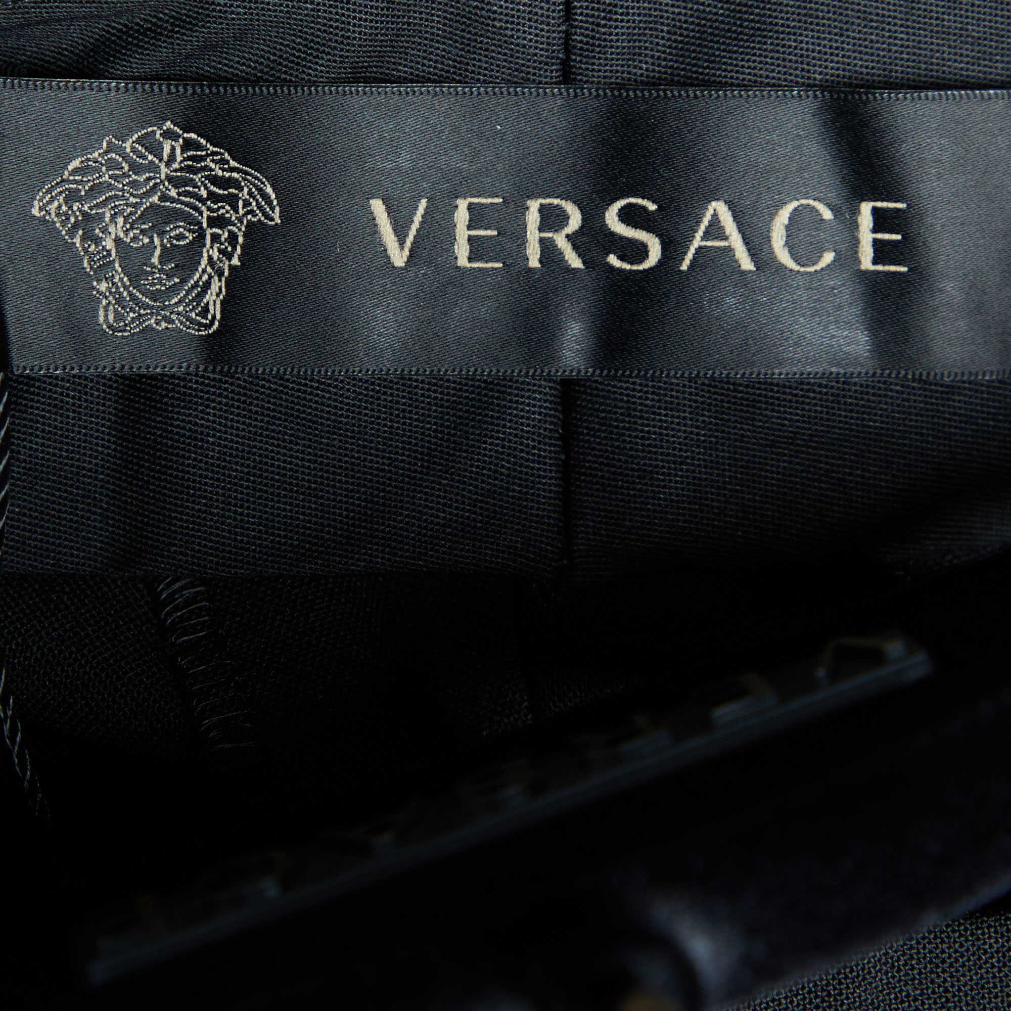 Versace Black Stretch Wool Tailored Trousers M