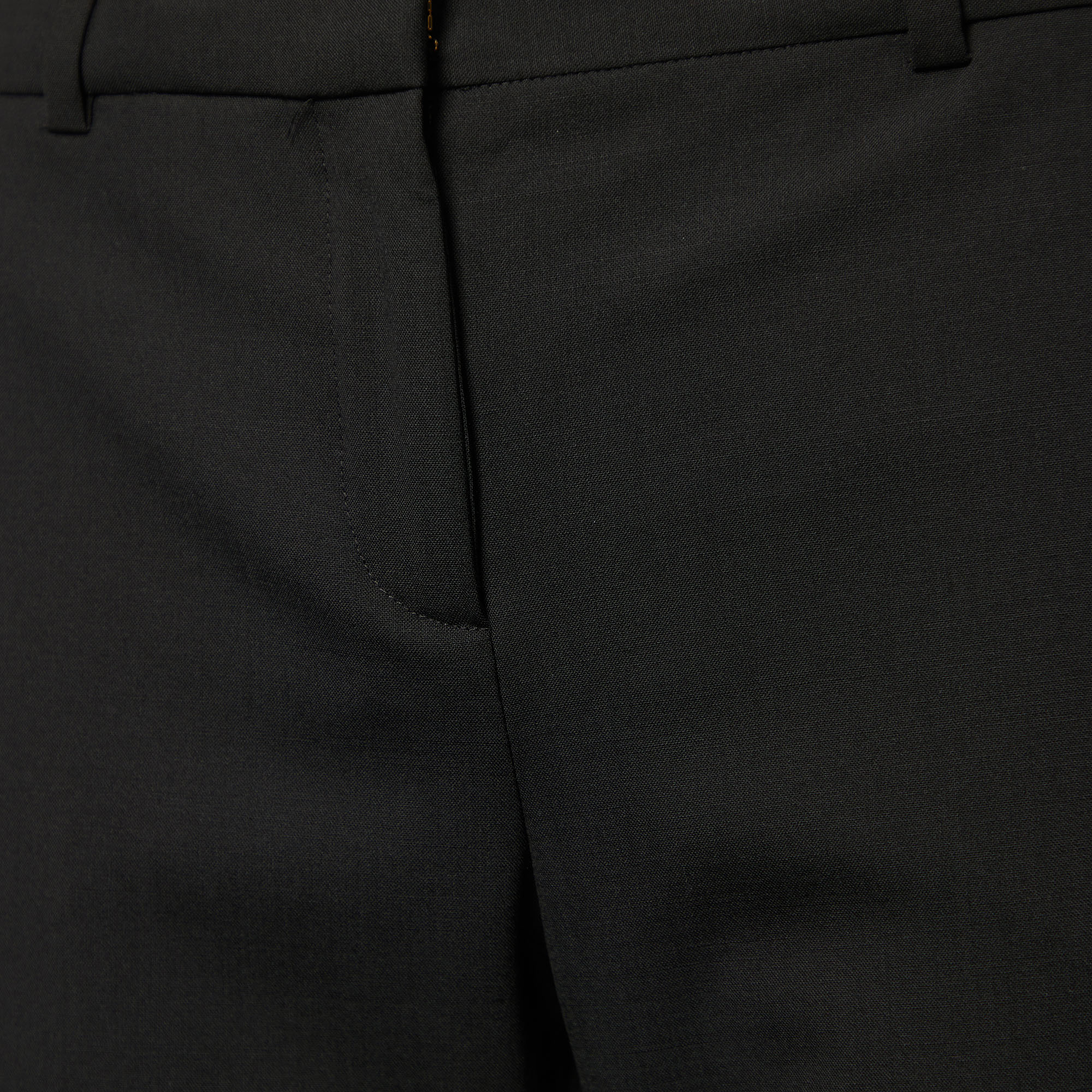 Versace Black Stretch Wool Tailored Trousers L