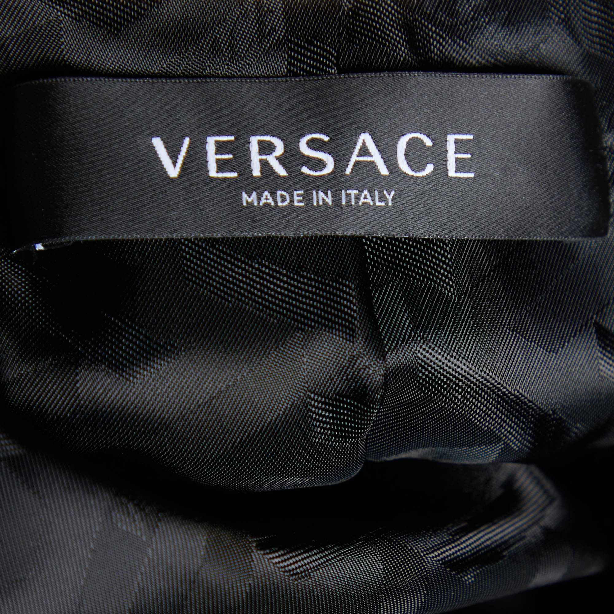 Versace Black Virgin Wool Button Front Blazer S