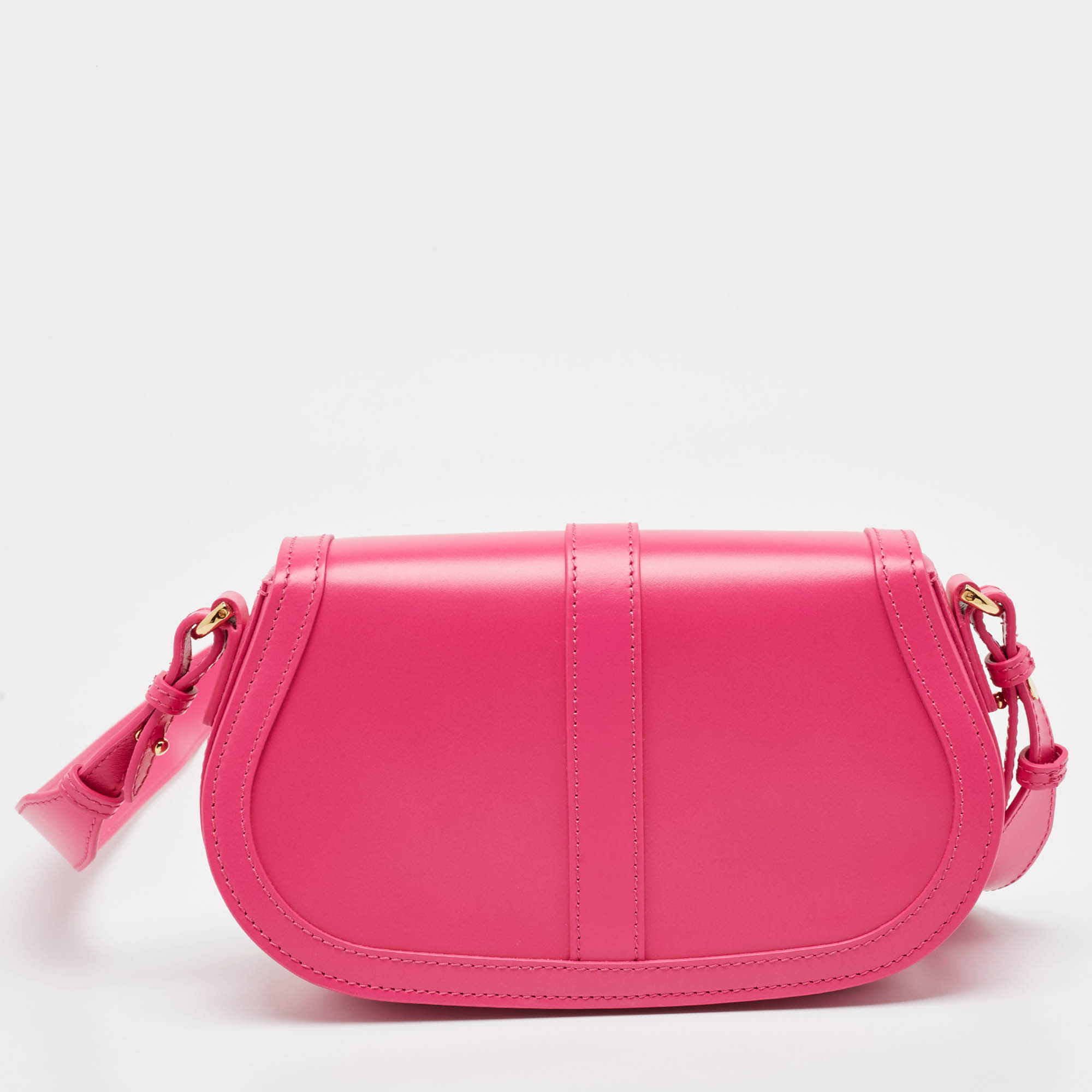 Versace Pink Leather Greca Goddess Shoulder Bag