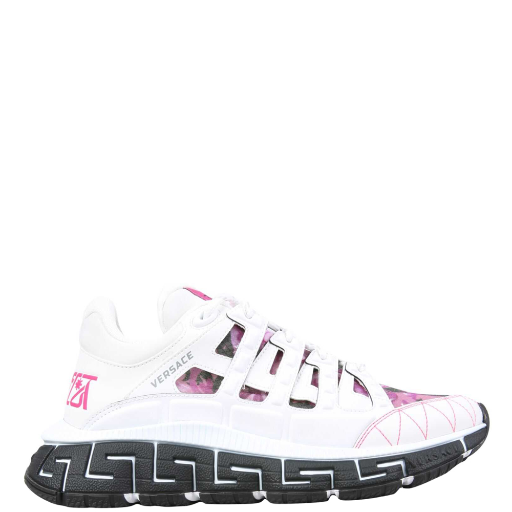 Versace White/Pink Trigreca Sneakers Size IT 36.5