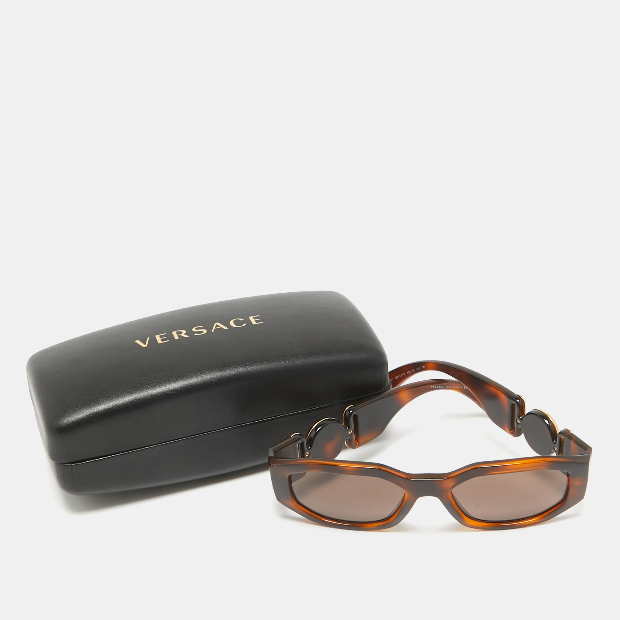 Versace Tortoise Brown MOD. 4361 Medusa Biggie Rectangular Sunglasses