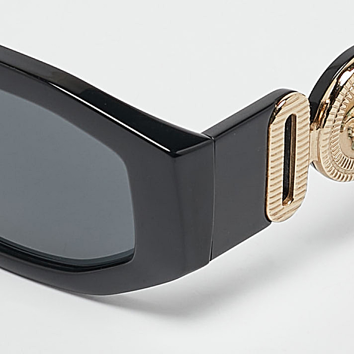 Versace Black 4361 Medusa Biggie Rectangular Sunglasses