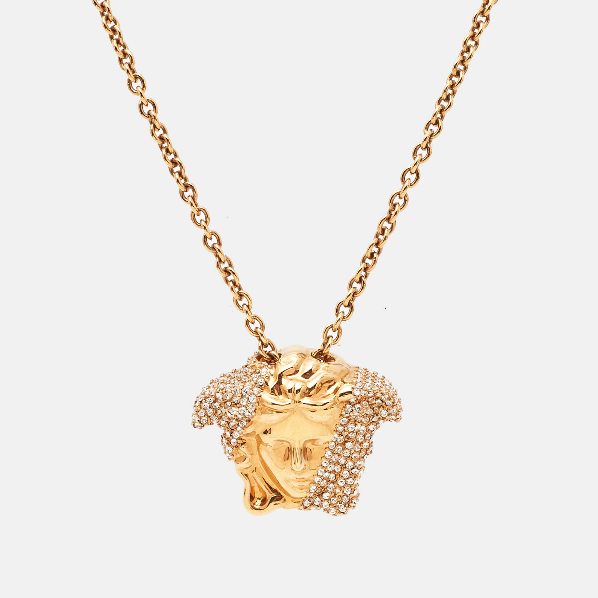 Versace Medusa Crystal Gold Tone Necklace