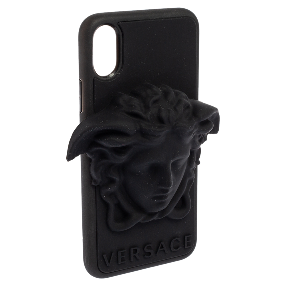 Versace Black Silicone Medusa IPhone X Cover