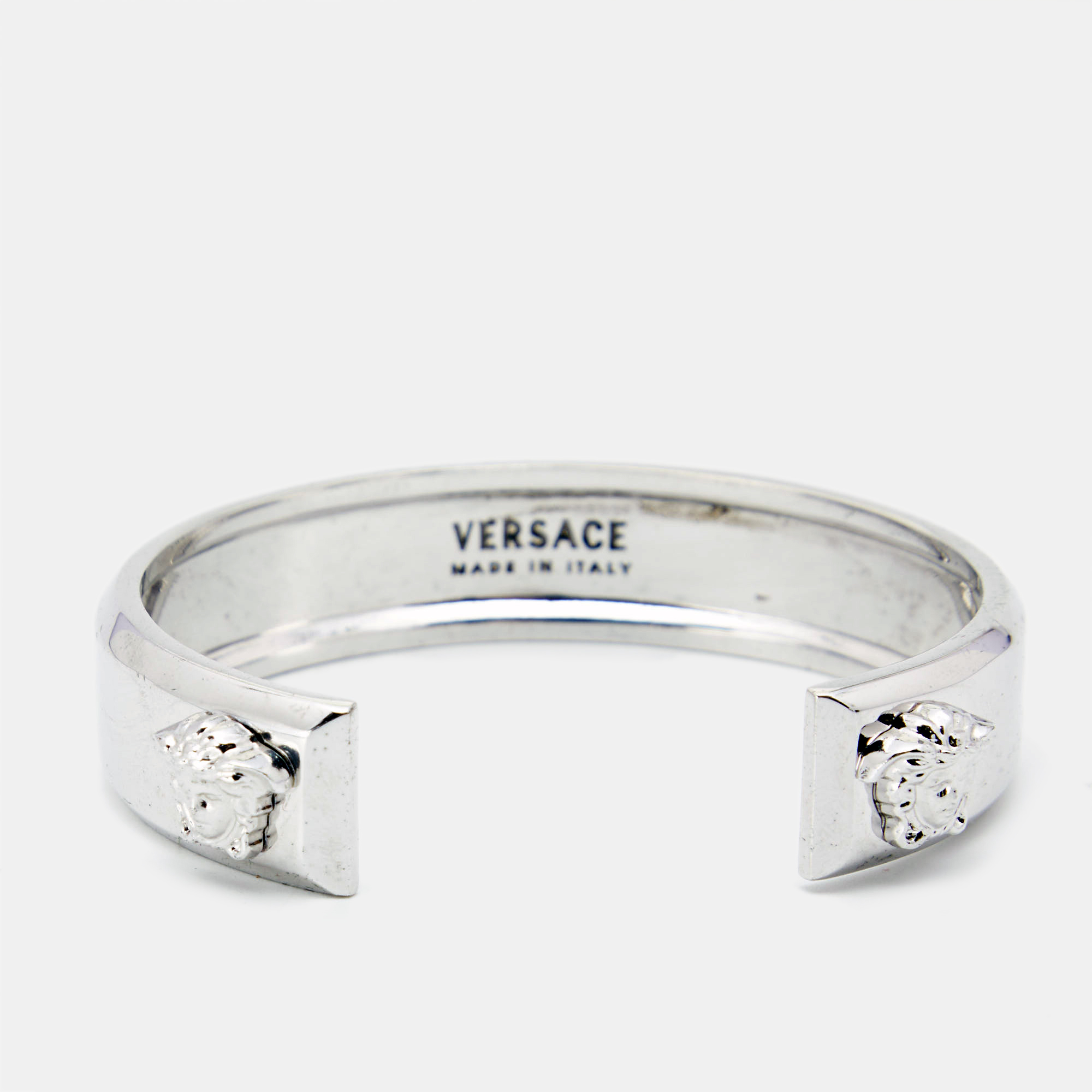 Versace Medusa Silver Tone Cuff Bracelet