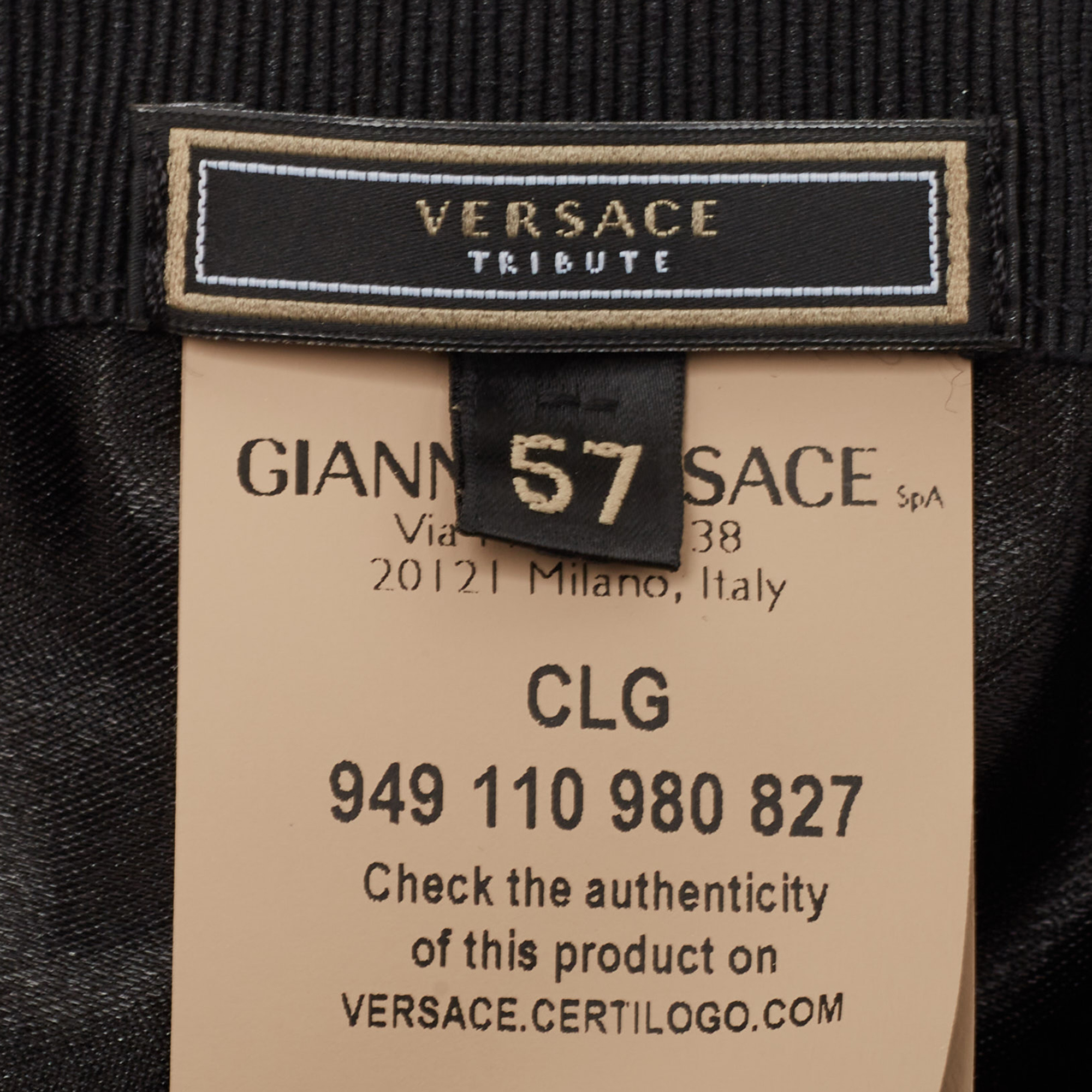 Versace Tribute Black Leather Medusa Medalion Baseball Cap Size 57