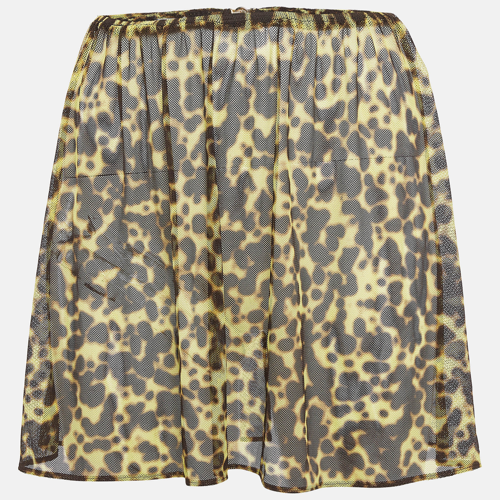 Versace Le Bonitas Yellow Leopard Print Mesh Cover-Up Set L