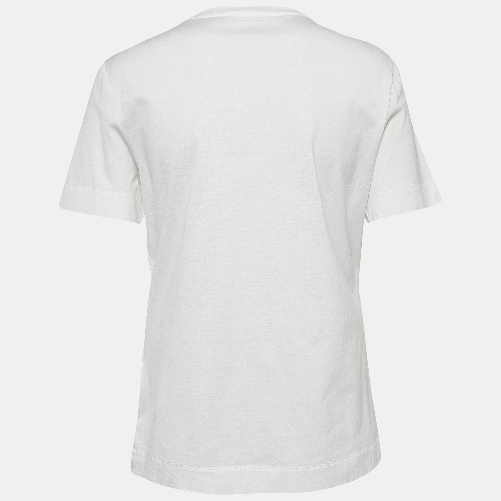 Versace White Logo Print Cotton T-Shirt S