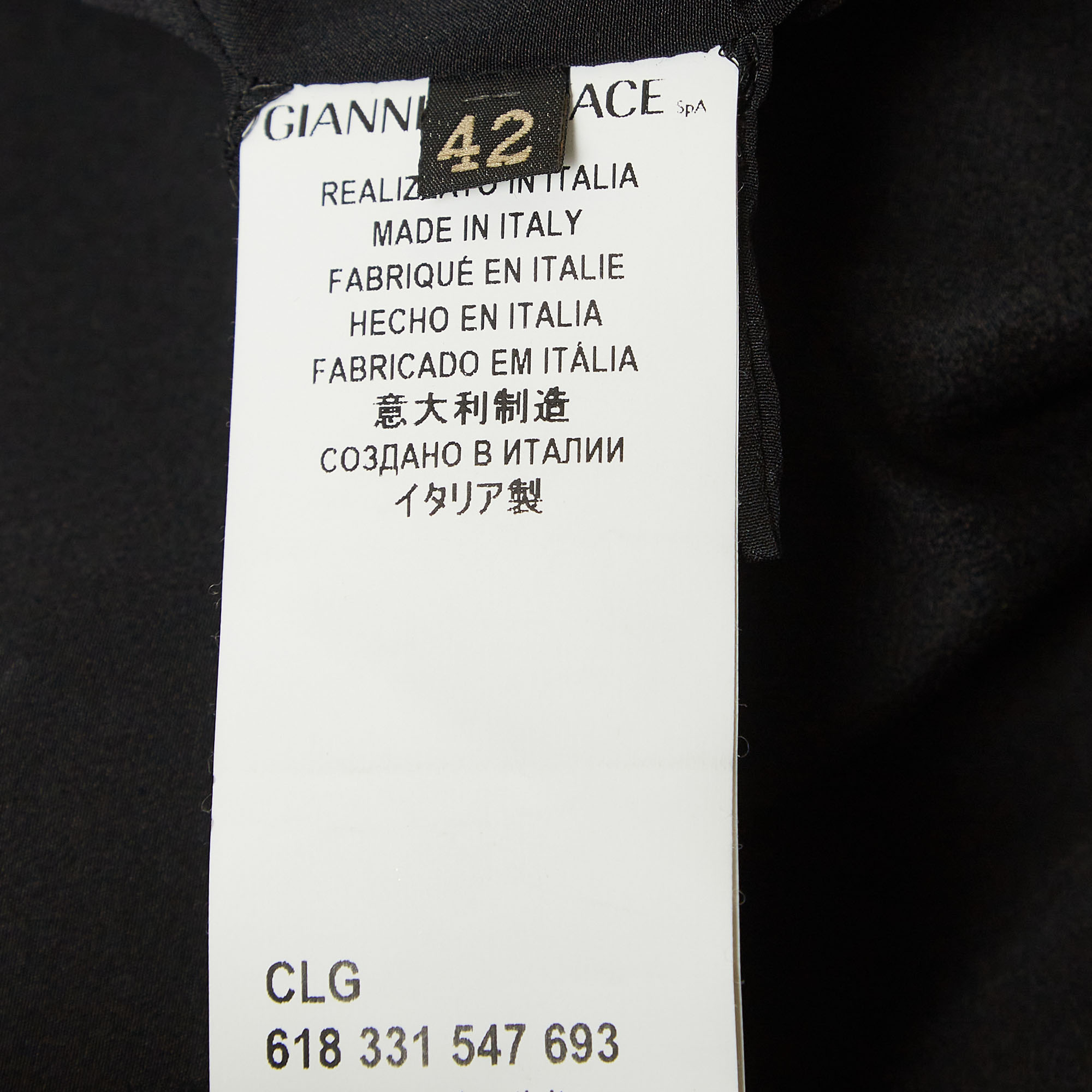 Versace Black Linen Blend Tie-Up Front Jacket M