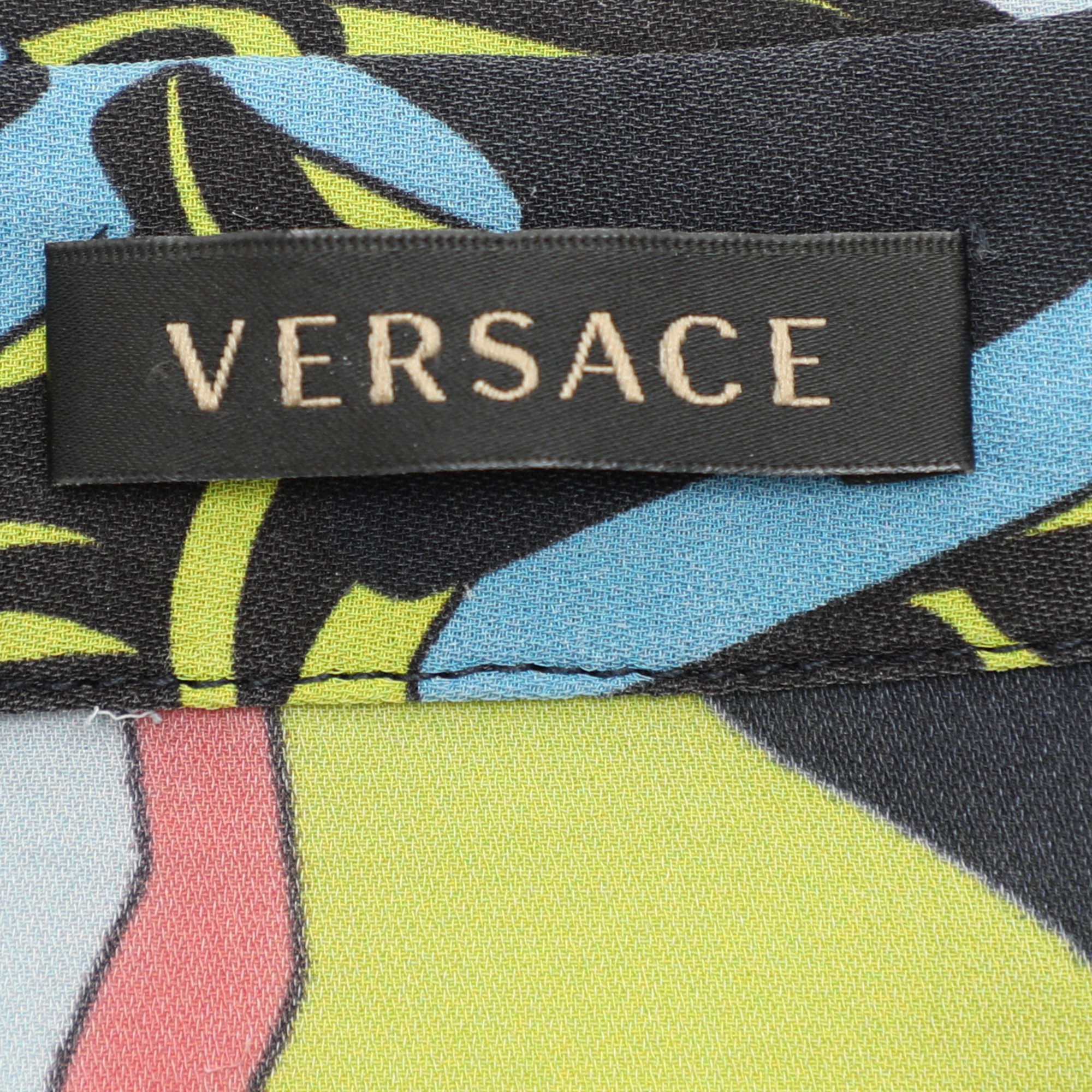 Versace Multicolor Silk Long Sleeve Shirt M