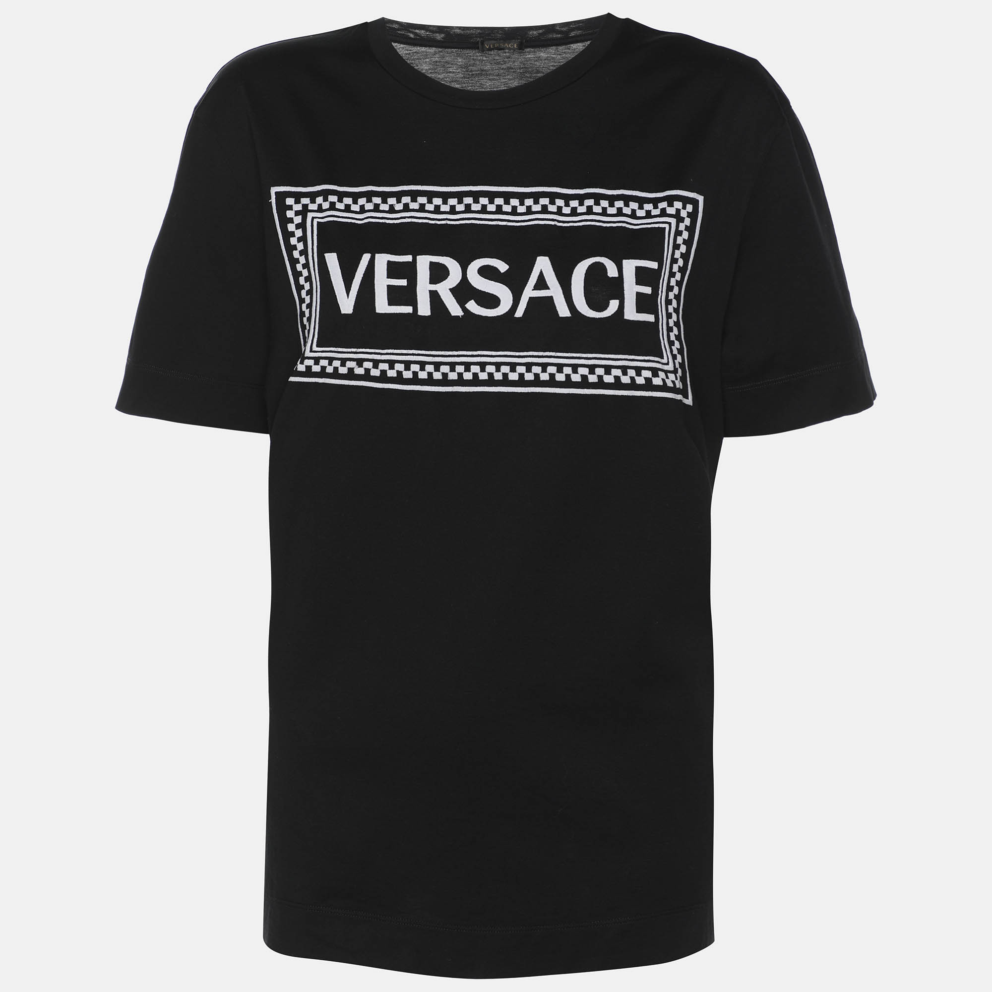 Versace Black Logo Embroidery Cotton Crew Neck T-Shirt M
Versace Black Logo Embroidery Cotton Crew Neck T-Shirt M