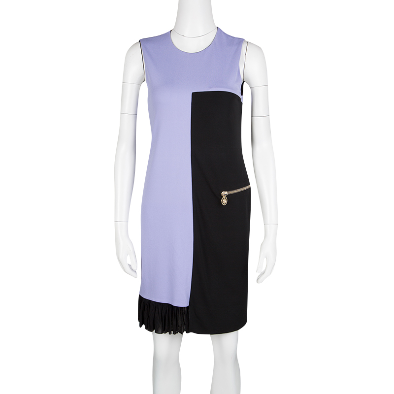 

Versace Colorblock Ruffle Bottom Hem Detail Sleeveless Dress, Multicolor