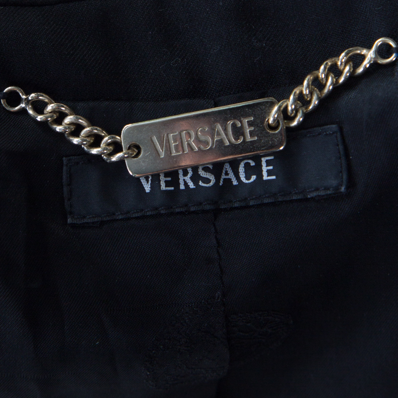 Versace Black Wool Tailored Blazer M