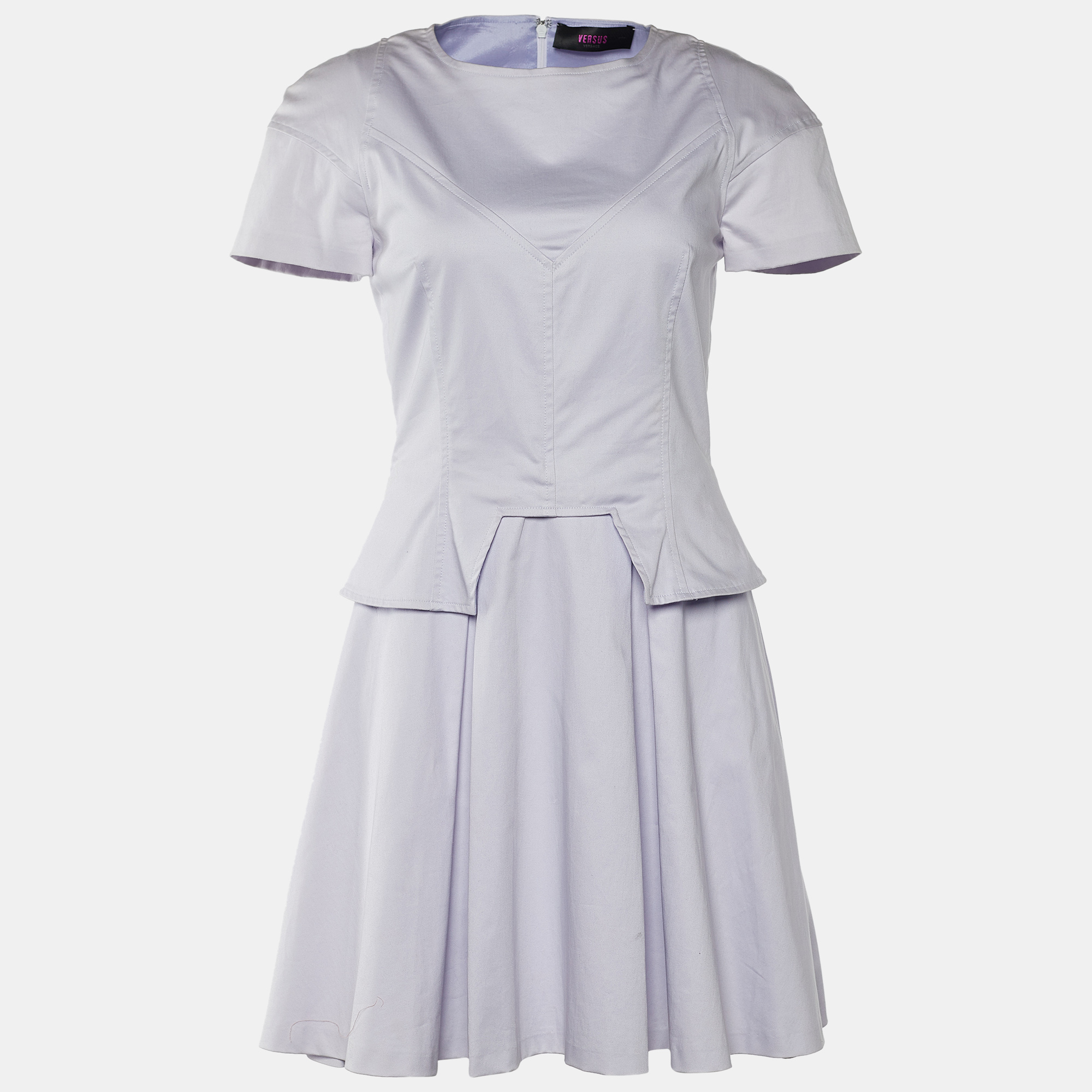 Versus versace pale lilac cotton pleated dress s