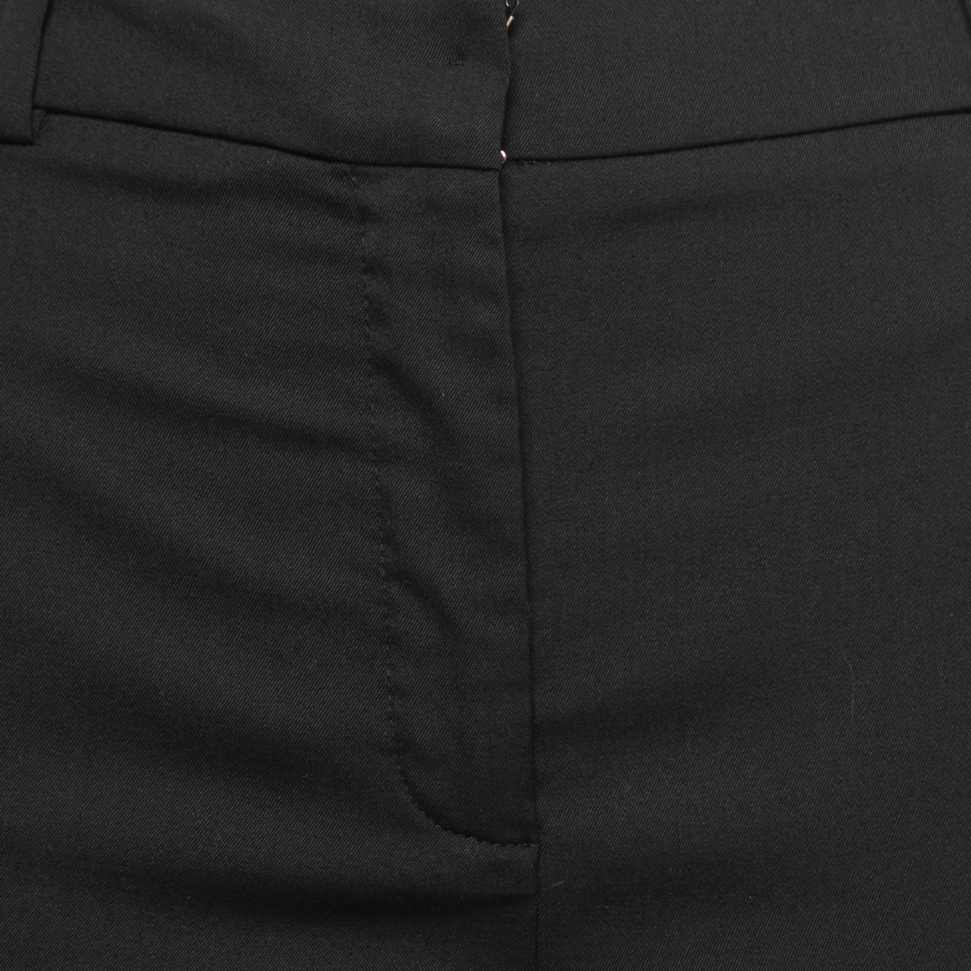 Versace Black Crepe Straight Leg Trousers M