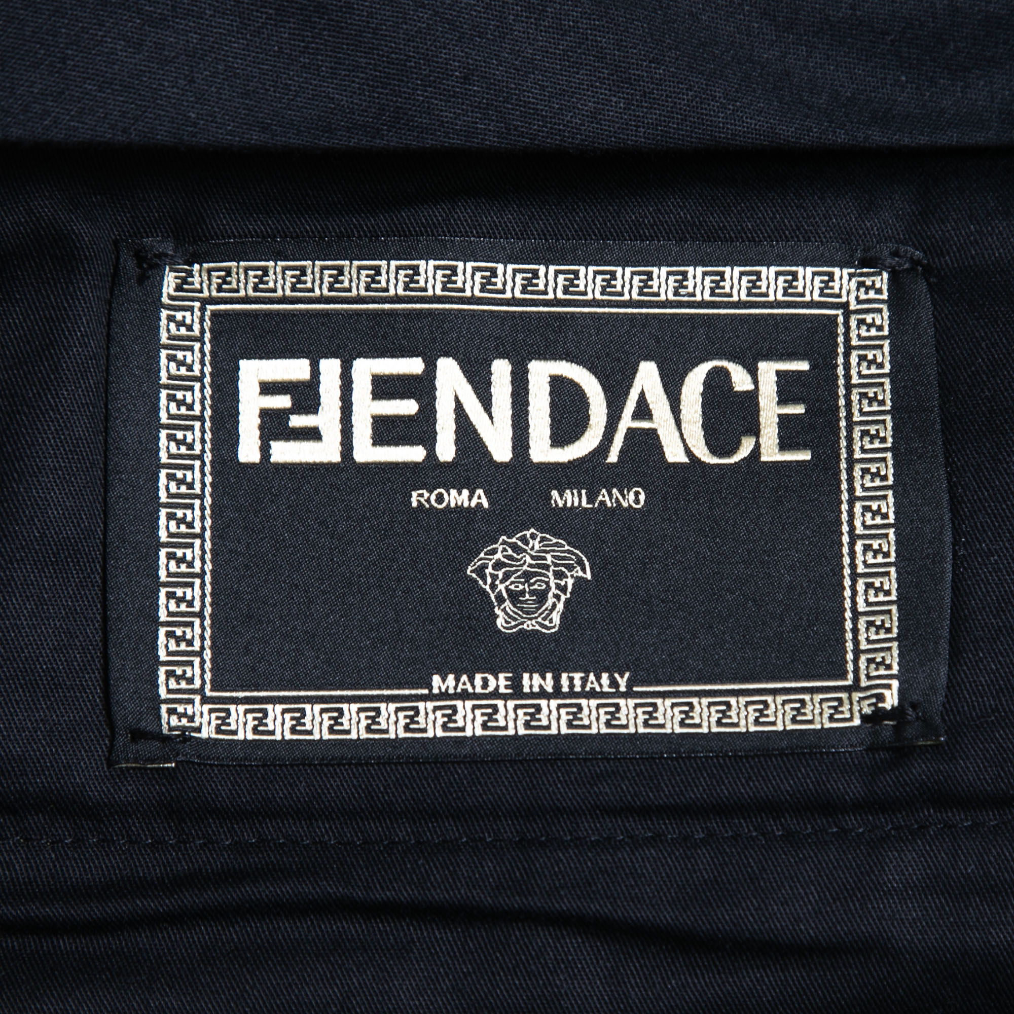 Fendi X Versace Multicolor Printed Cotton Bermuda Shorts L
