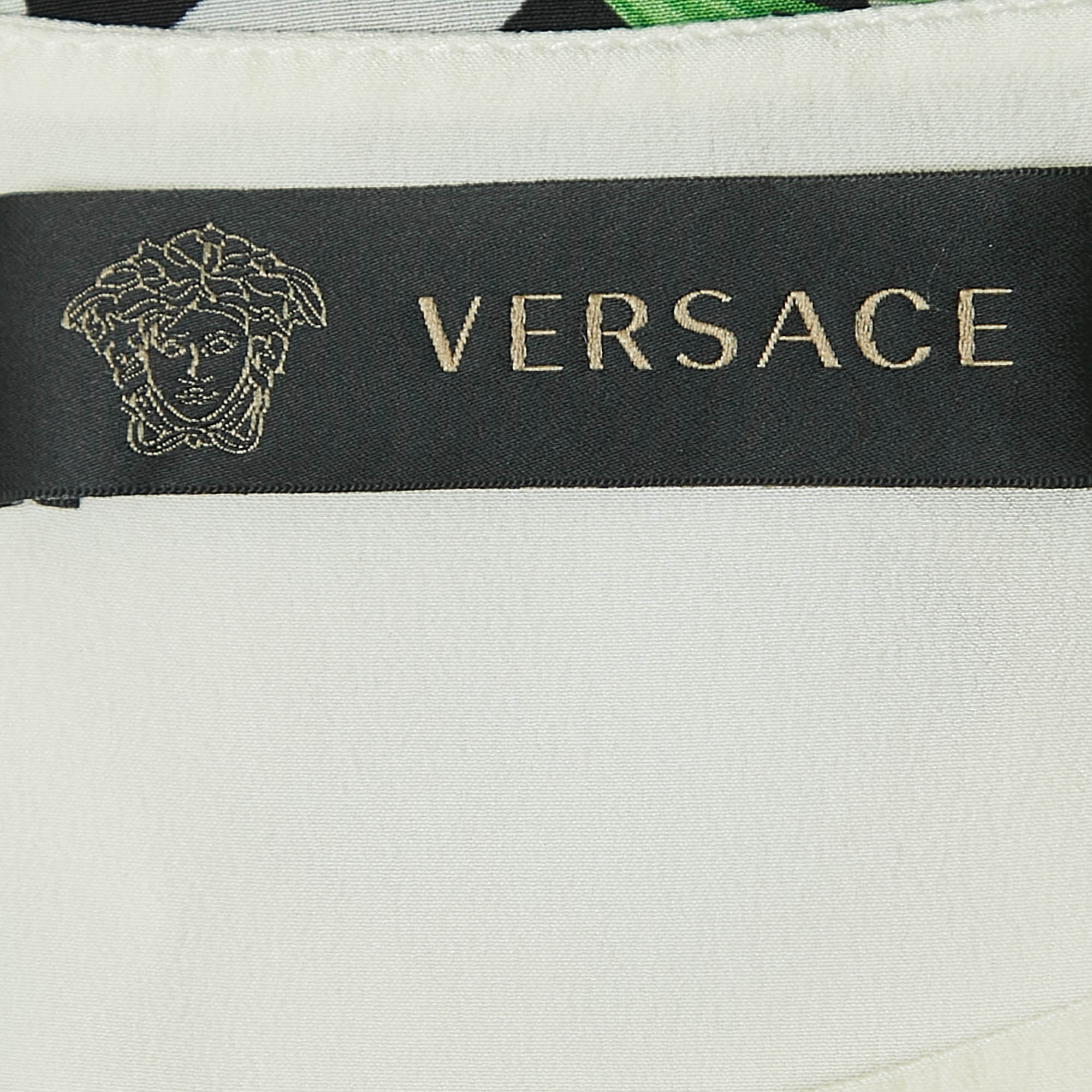 Versace Multicolor Print Silk Sleeveless Asymmetrical Short Dress M