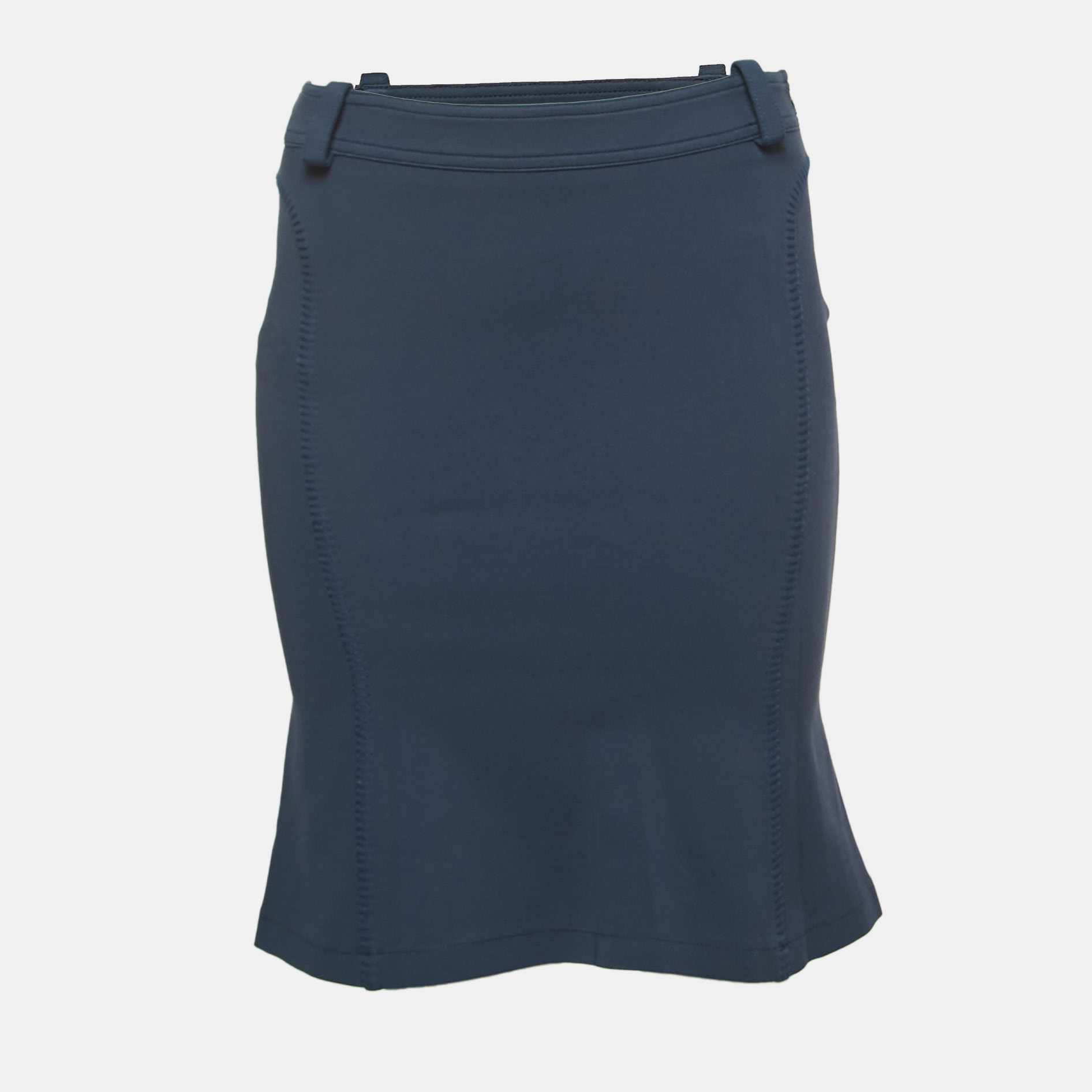 Versace Navy Blue Crepe Flared Mini Skirt S