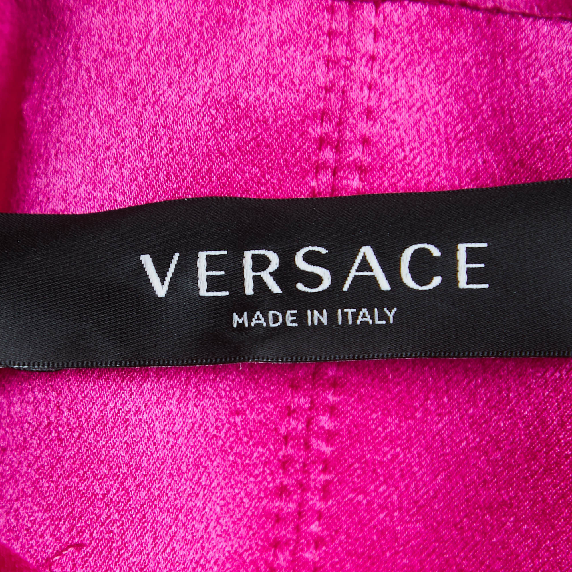 Versace Pink Pleated Silk Corset Detailed Strappy Gown XS